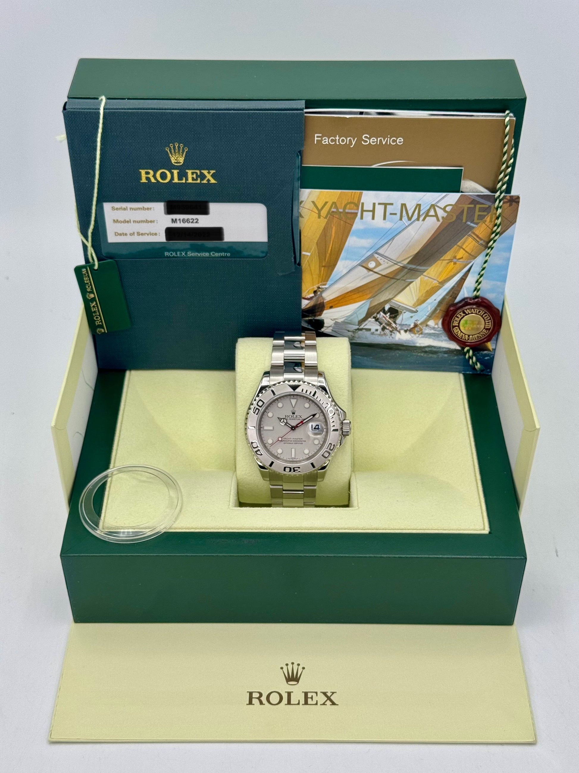 2010 Rolex Yacht-Master 40mm 16622 Platinum Bezel and Dial - MyWatchLLC