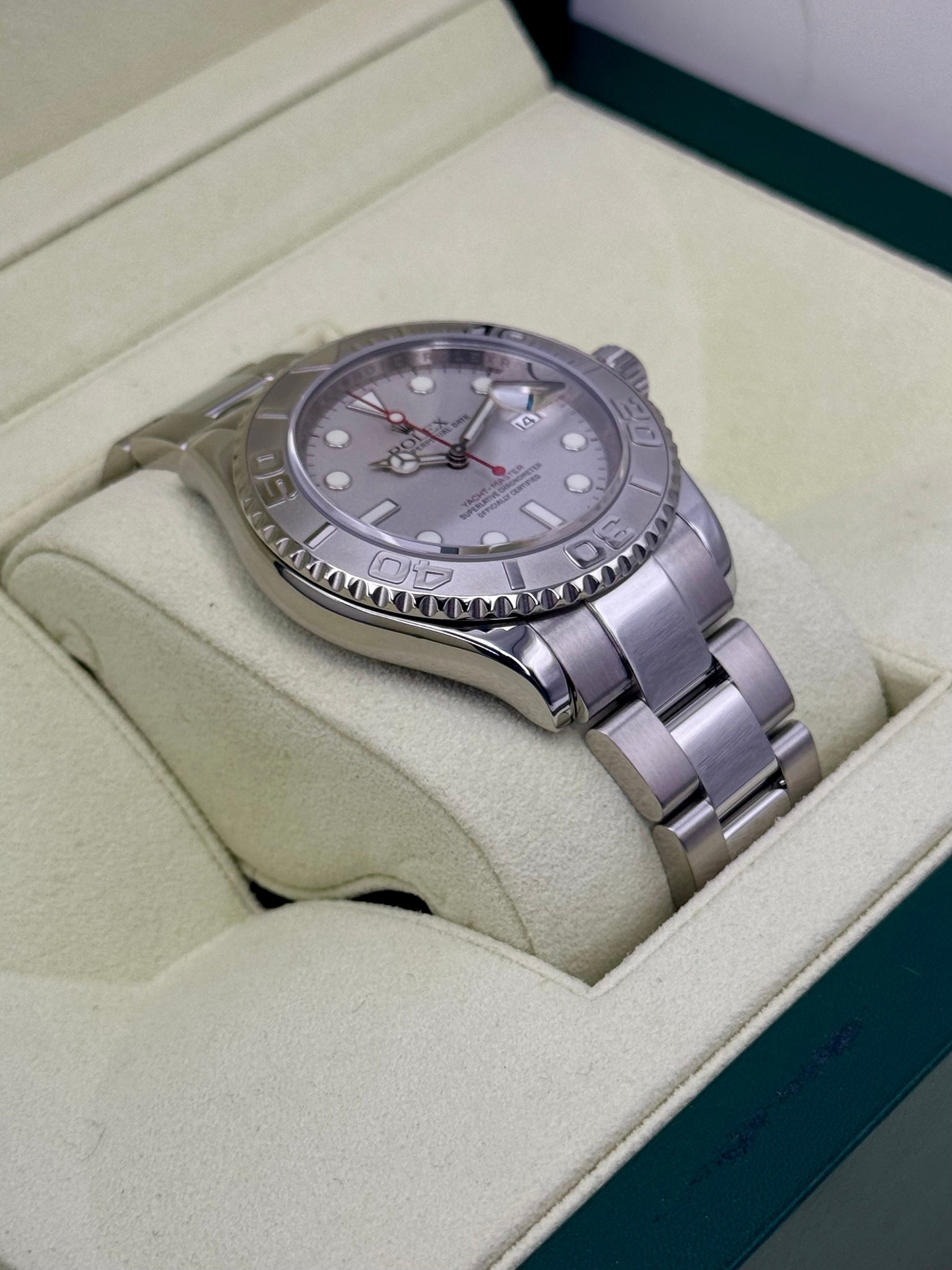 2010 Rolex Yacht-Master 40mm 16622 Platinum Bezel and Dial - MyWatchLLC