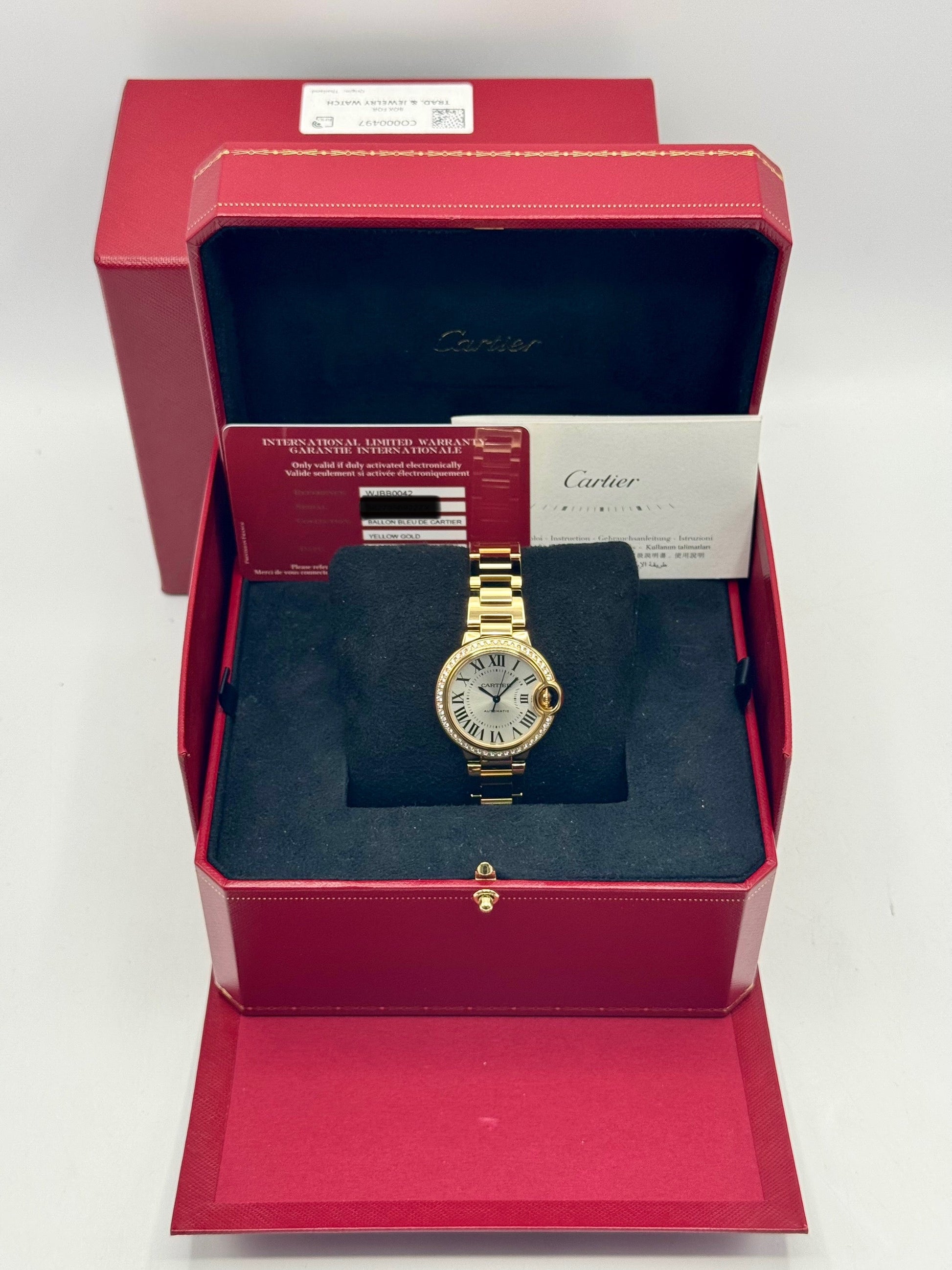 2021 Cartier Ballon Bleu De Cartier 33mm WJBB0042 Silver Dial - MyWatchLLC