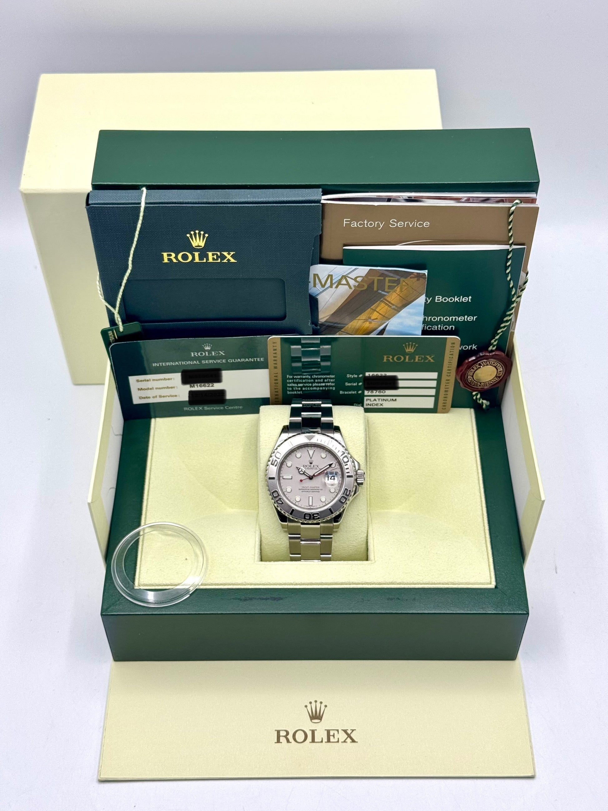 2010 Rolex Yacht-Master 40mm 16622 Platinum Bezel and Dial - MyWatchLLC