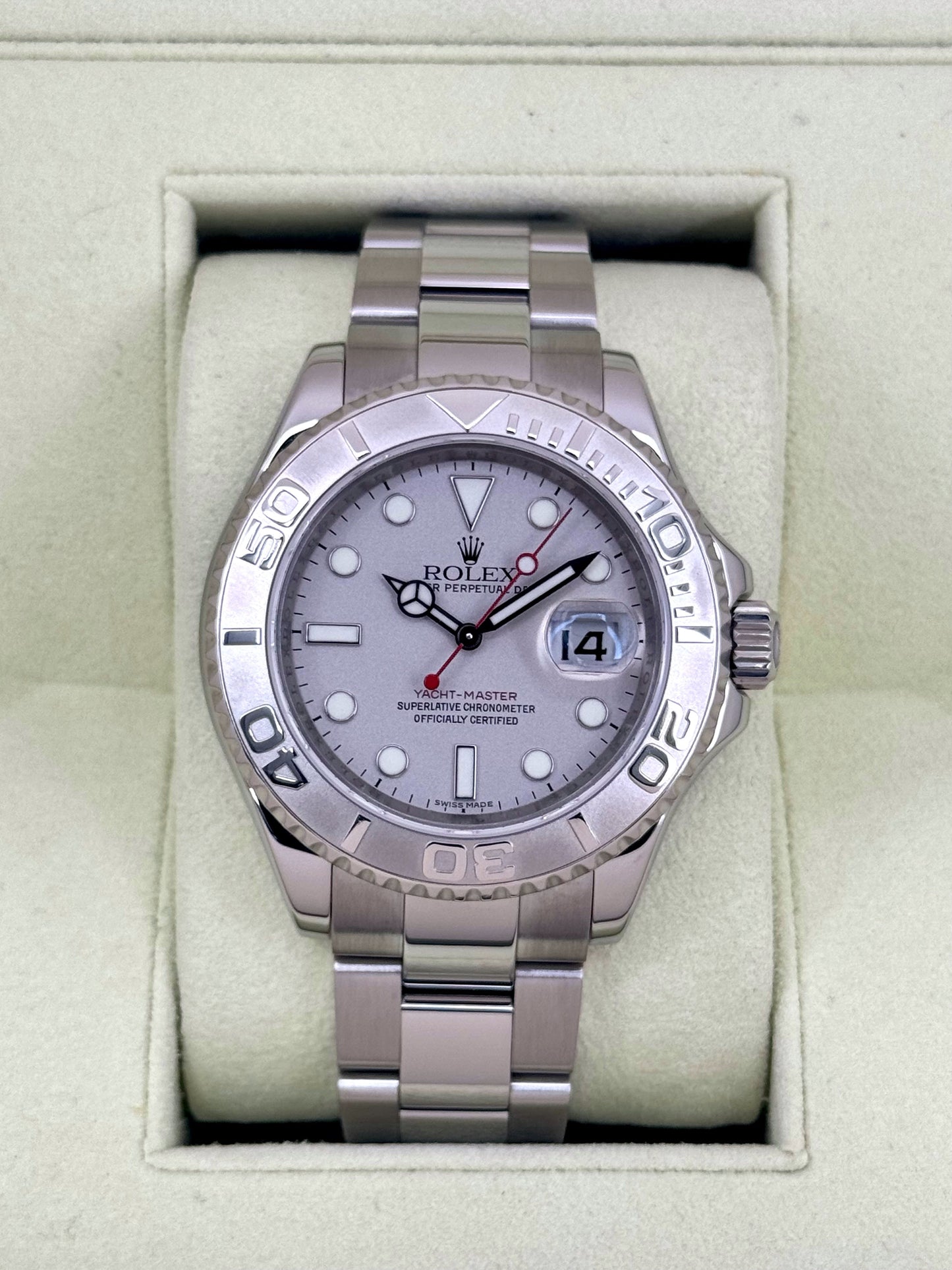 2010 Rolex Yacht-Master 40mm 16622 Platinum Bezel and Dial - MyWatchLLC