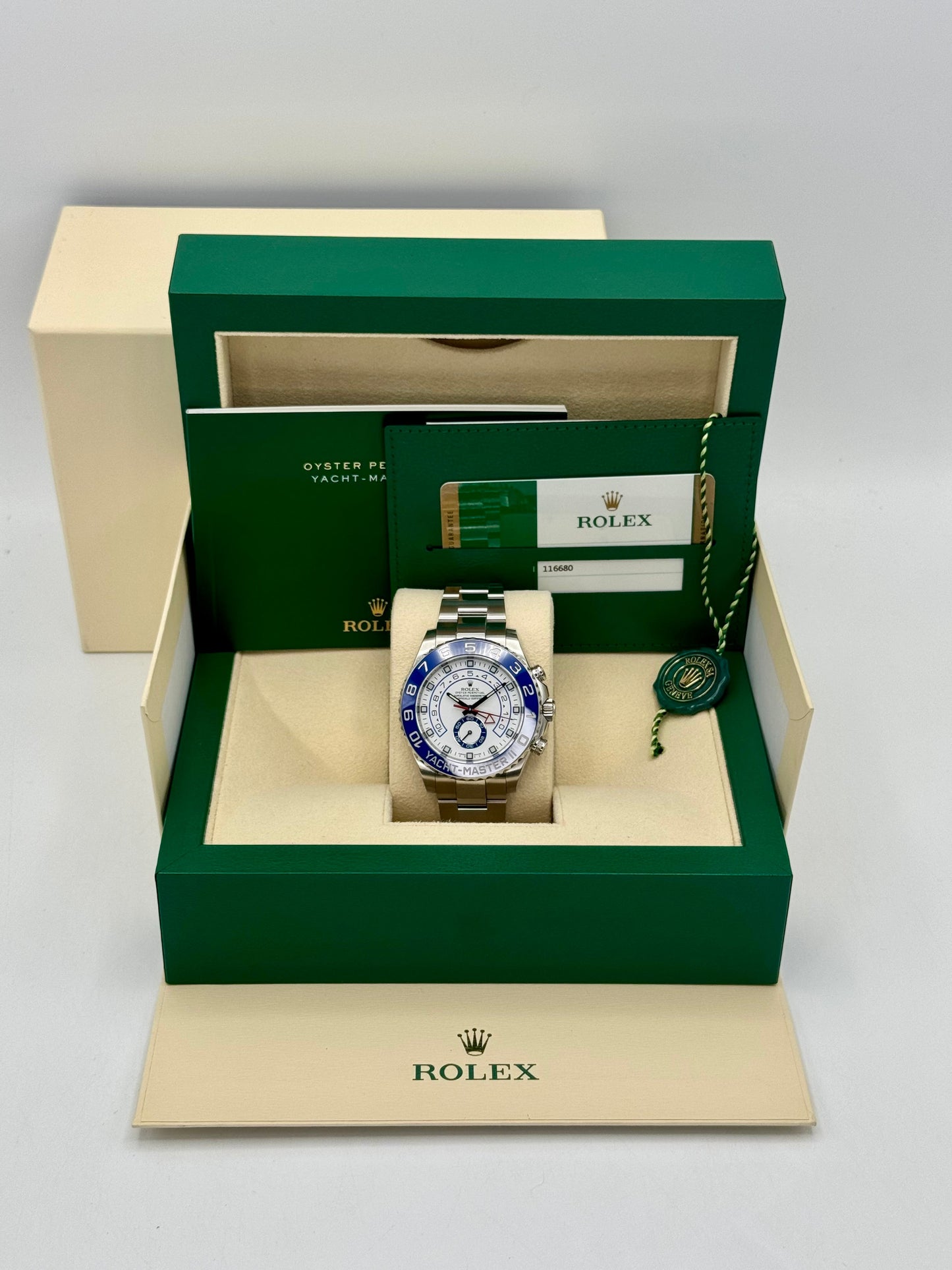 2016 Rolex Yacht-Master II 44mm 116680 Stainless Steel White Dial - MyWatchLLC