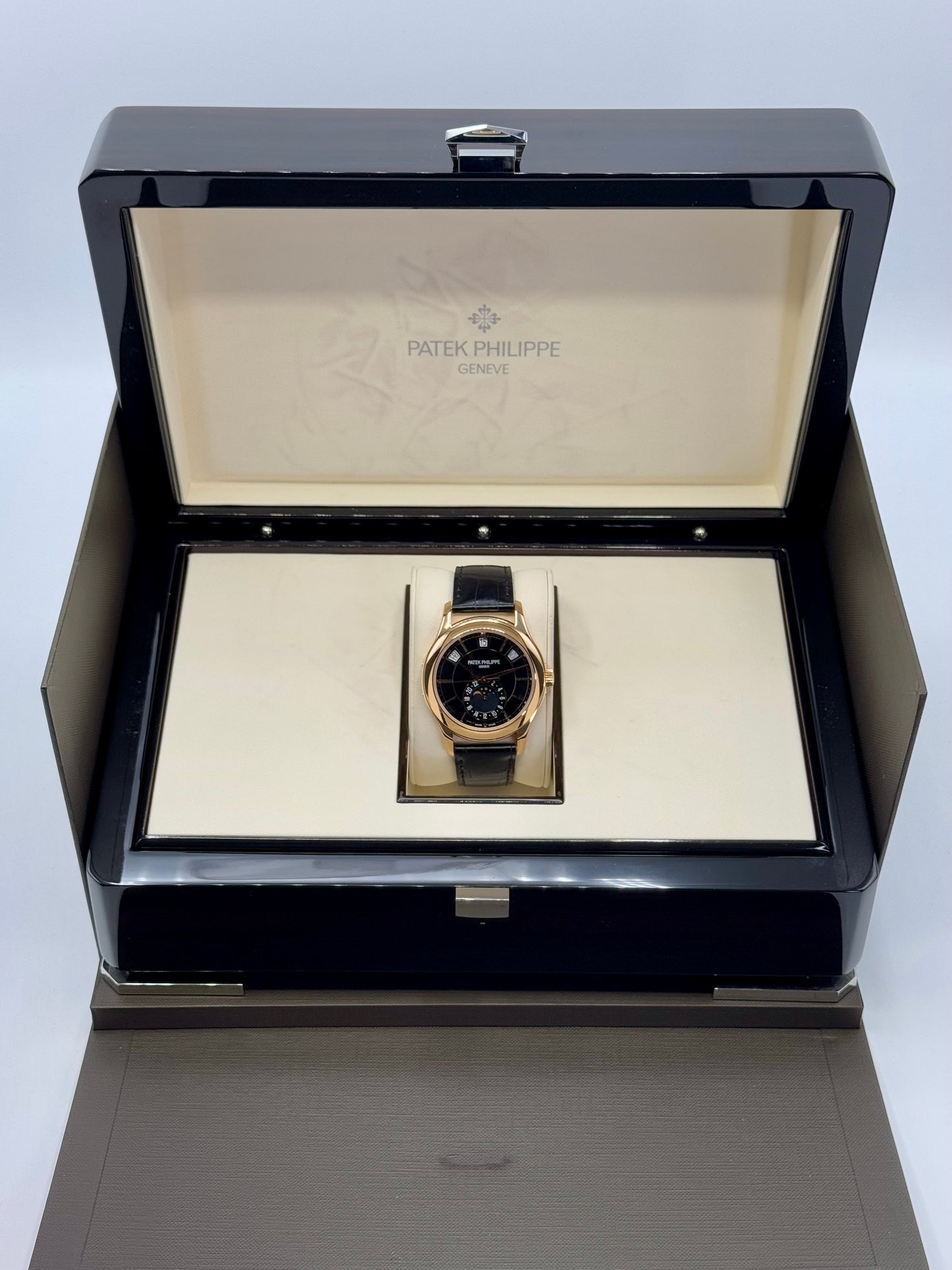 2014 Patek Philippe Annual Calender 40mm 5205R Rose Gold Black Dial - MyWatchLLC