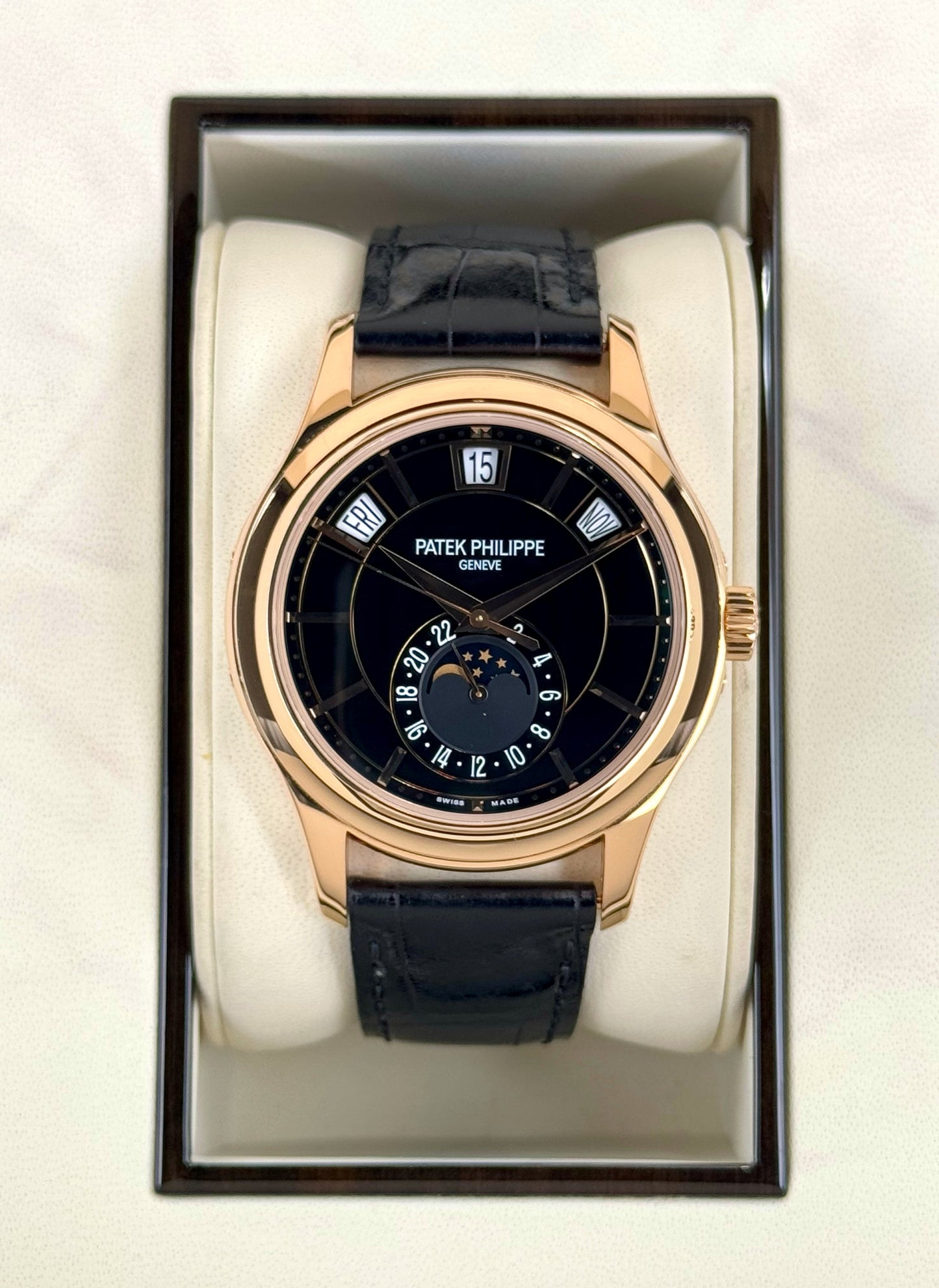 2014 Patek Philippe Annual Calender 40mm 5205R Rose Gold Black Dial - MyWatchLLC