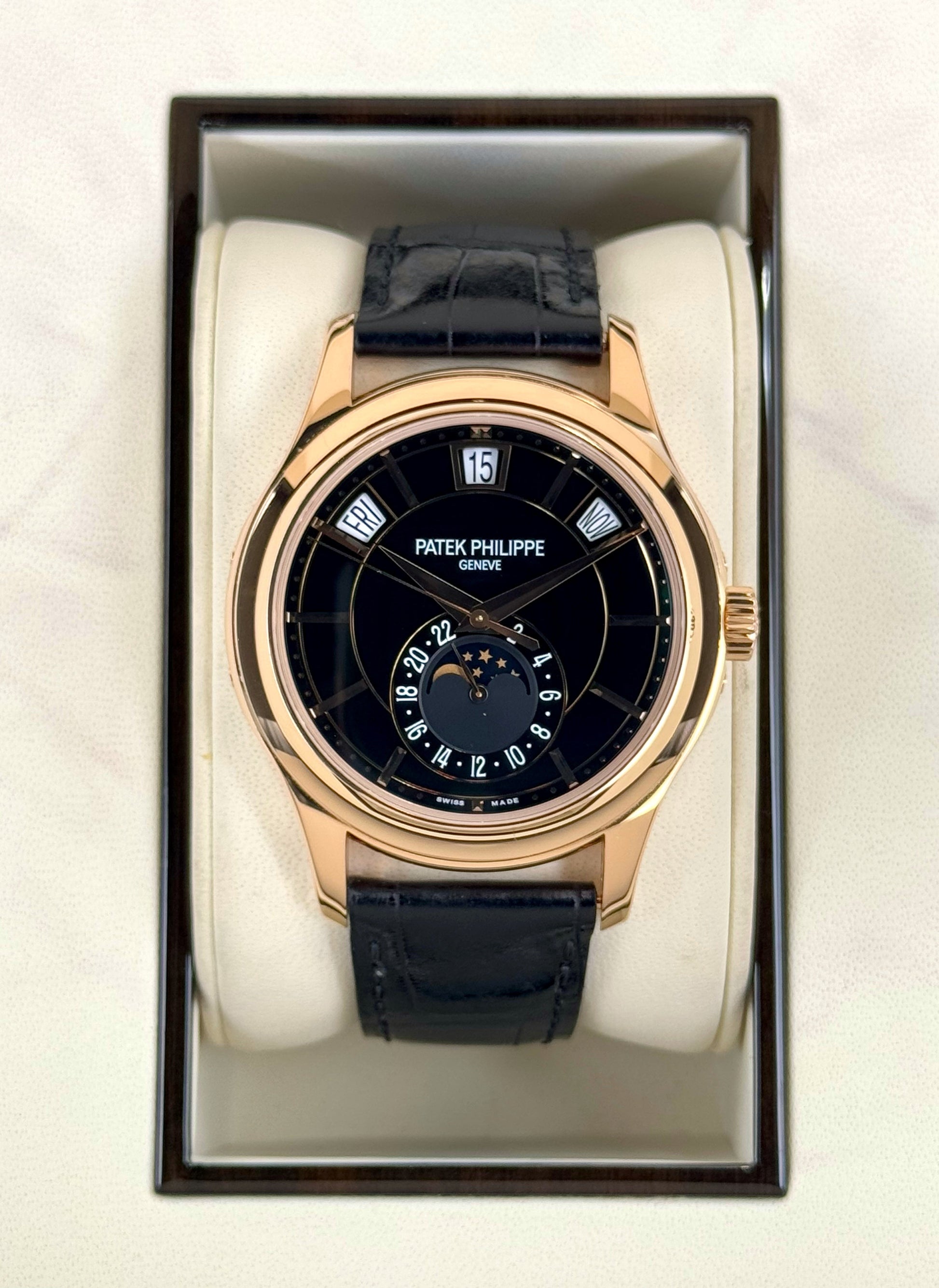 2014 Patek Philippe Annual Calender 40mm 5205R Rose Gold Black Dial - MyWatchLLC