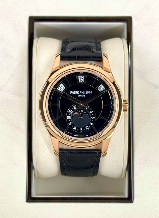 2014 Patek Philippe Annual Calender 40mm 5205R Rose Gold Black Dial - MyWatchLLC