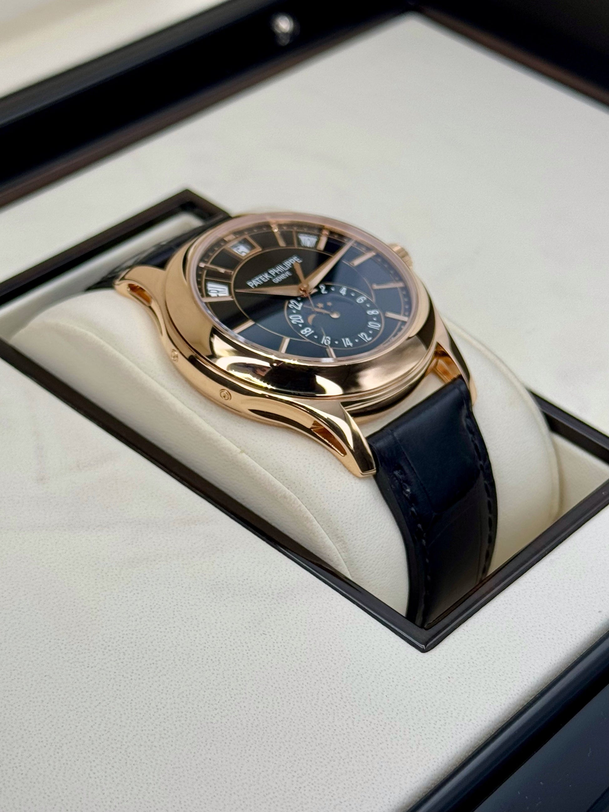 2014 Patek Philippe Annual Calender 40mm 5205R Rose Gold Black Dial - MyWatchLLC