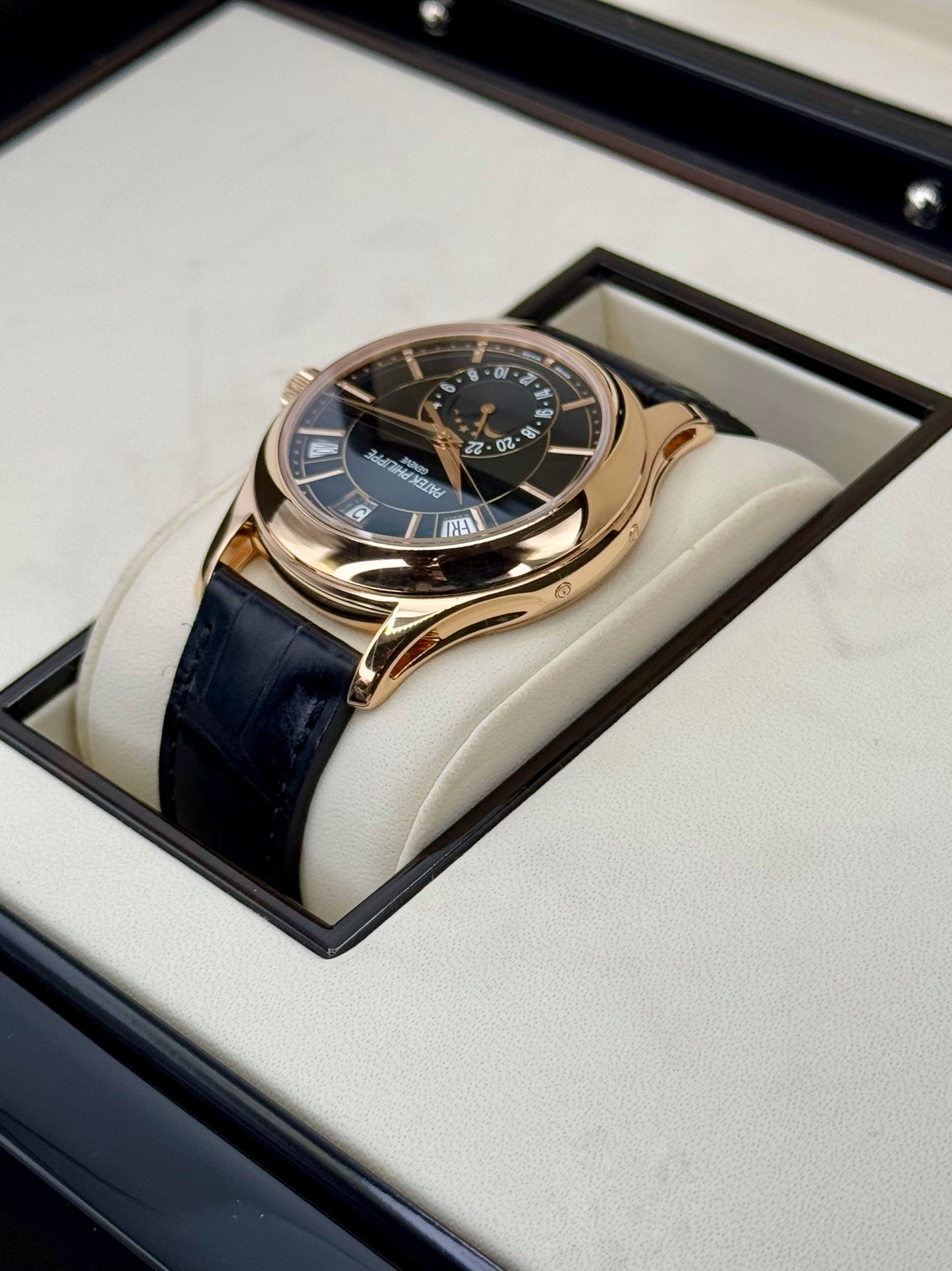 2014 Patek Philippe Annual Calender 40mm 5205R Rose Gold Black Dial - MyWatchLLC