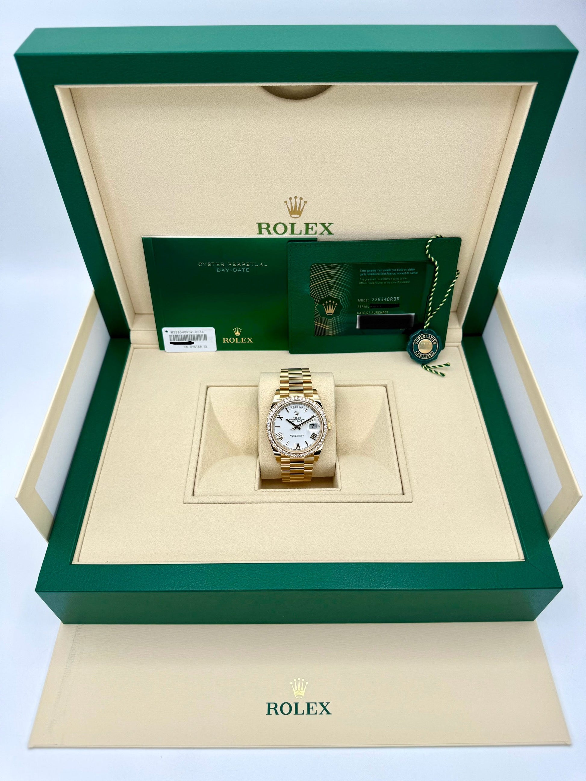 New 2024 Rolex Day-Date 40mm 228348RBR Presidential White Dial - MyWatchLLC