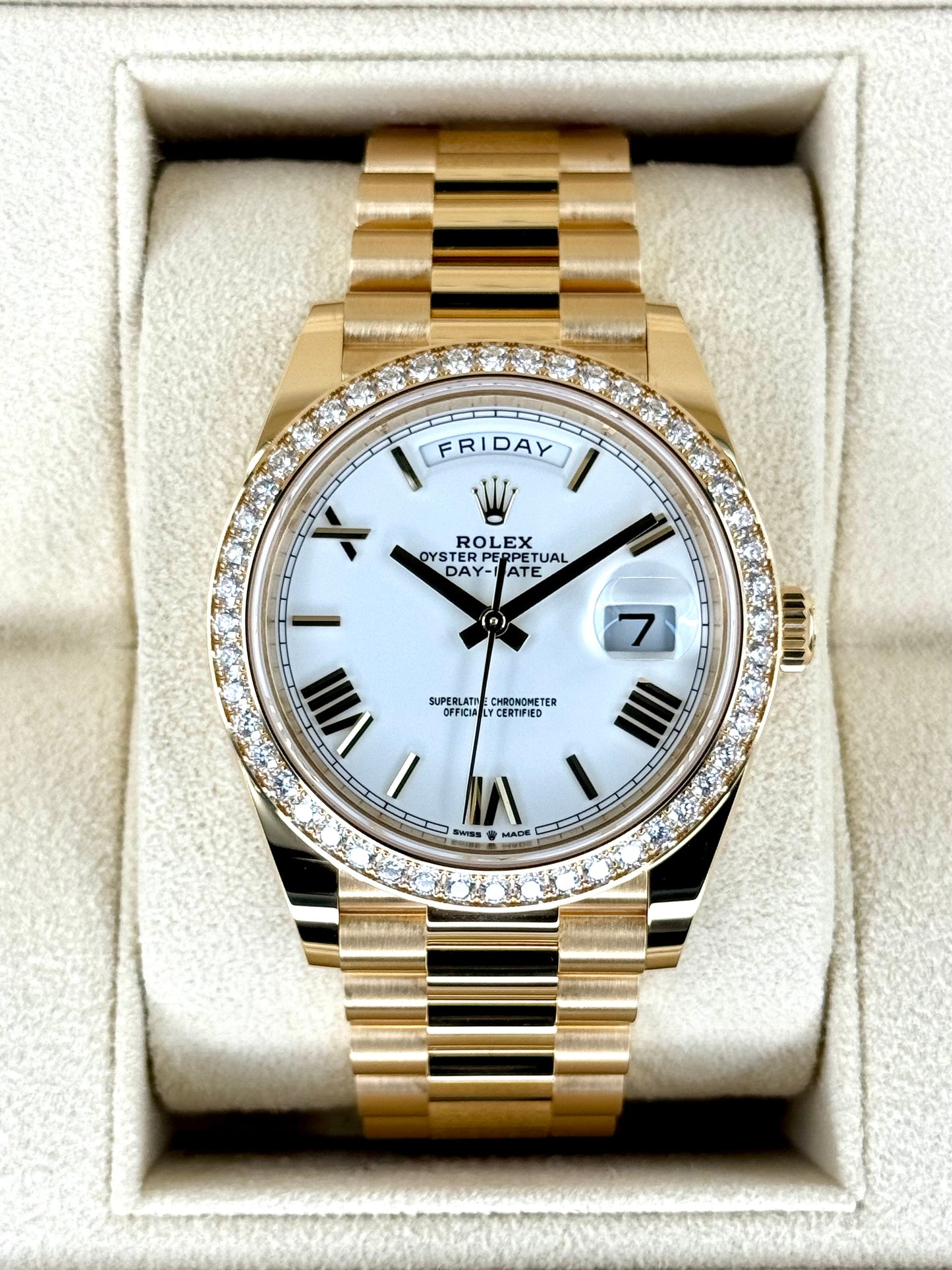 New 2024 Rolex Day-Date 40mm 228348RBR Presidential White Dial - MyWatchLLC