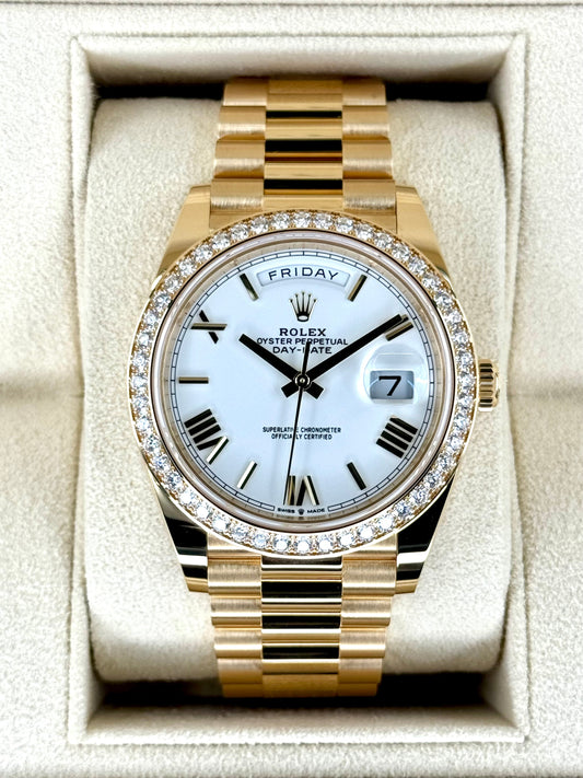 New 2024 Rolex Day-Date 40mm 228348RBR Presidential White Dial - MyWatchLLC