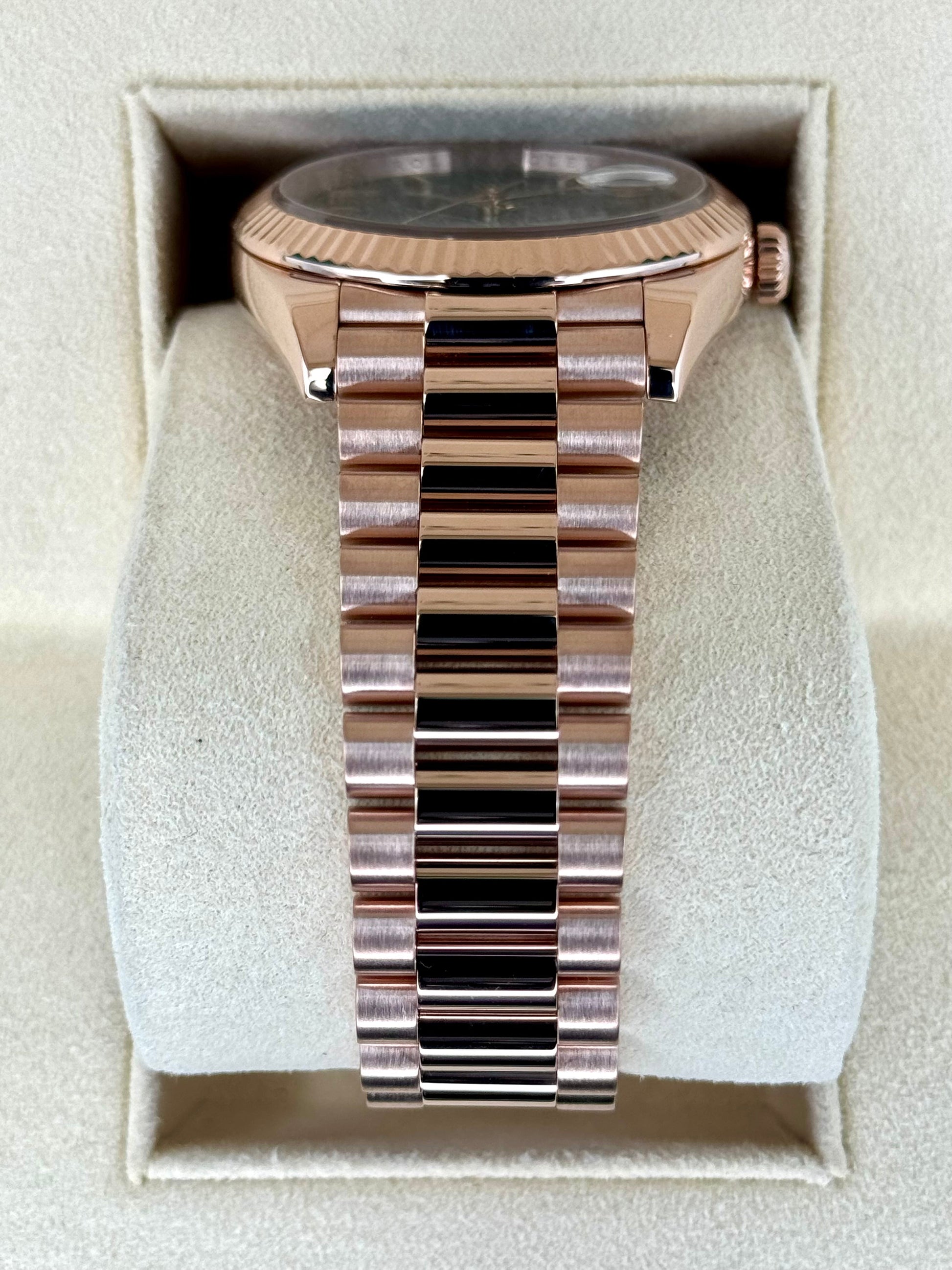 2019 Rolex Day-Date 40mm 228235 Presidential Rose Gold Olive Dial - MyWatchLLC