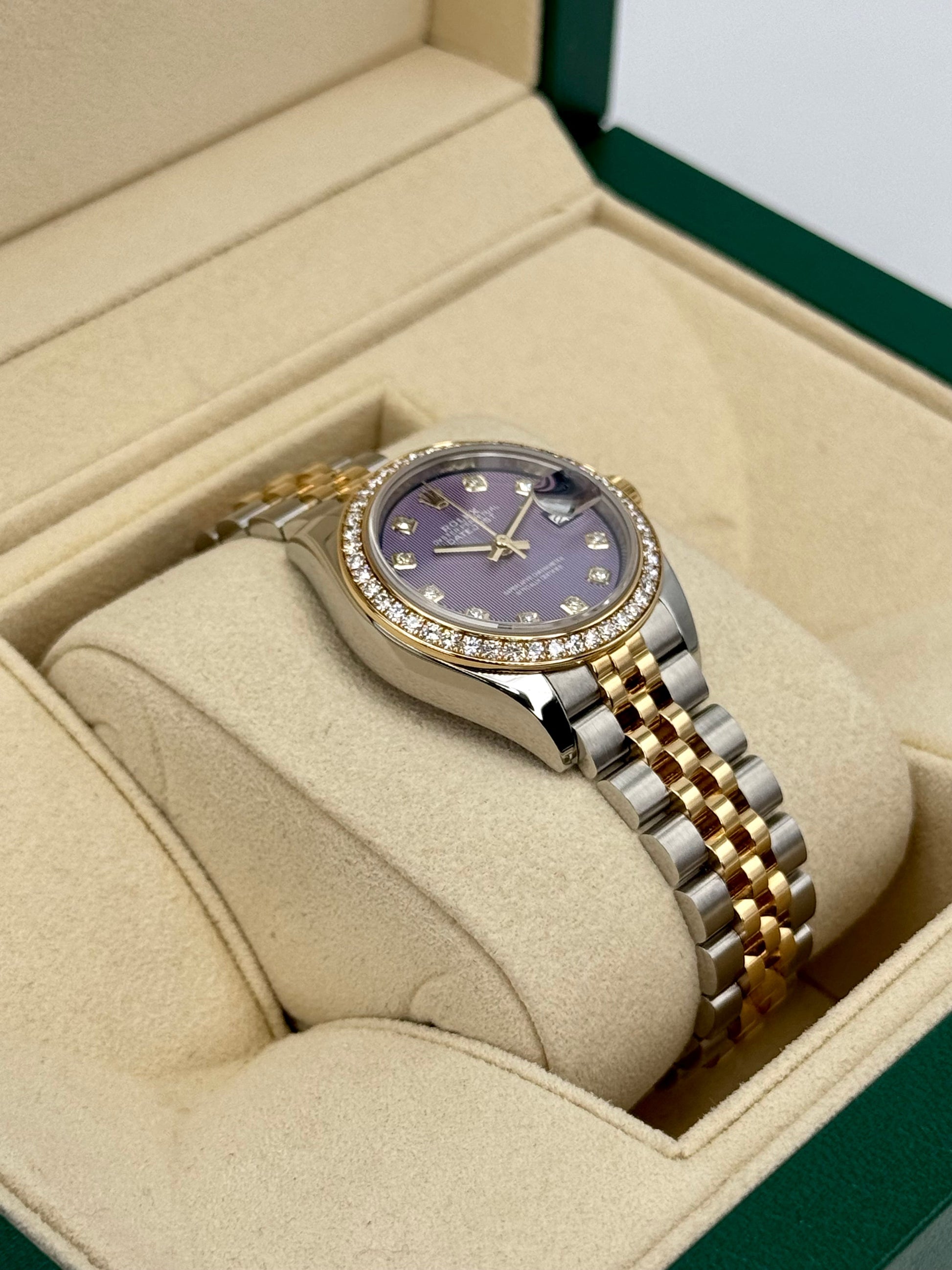 2018 Lady-Datejust 28mm 279383RBR Lavender Stripe Motif Diamond Dial - MyWatchLLC