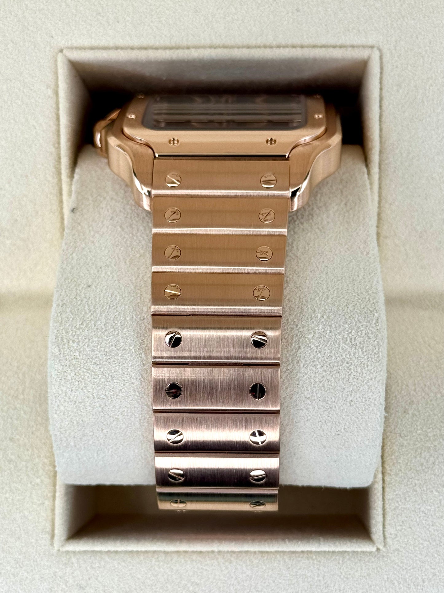 2020 Santos De Cartier 39.8mm WHSA0016 Rose Gold Skeleton Dial - MyWatchLLC