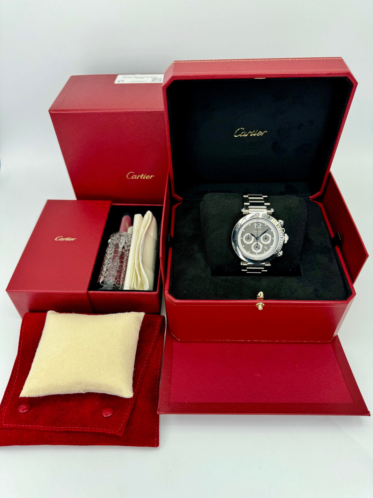 NEW 2023 Cartier Pasha 41mm Wspa0027 Chronograph Grey Dial - MyWatchLLC