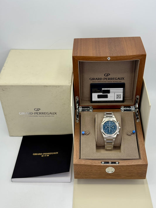 2022 Girard-Perregaux Laureato Chronograph 42mm 81020-11-431-11A Blue Dial - MyWatchLLC