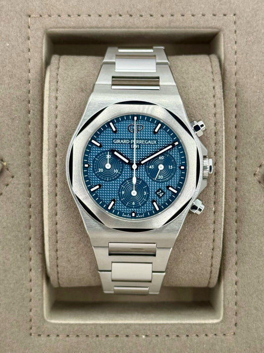 2022 Girard-Perregaux Laureato Chronograph 42mm 81020-11-431-11A Blue Dial - MyWatchLLC
