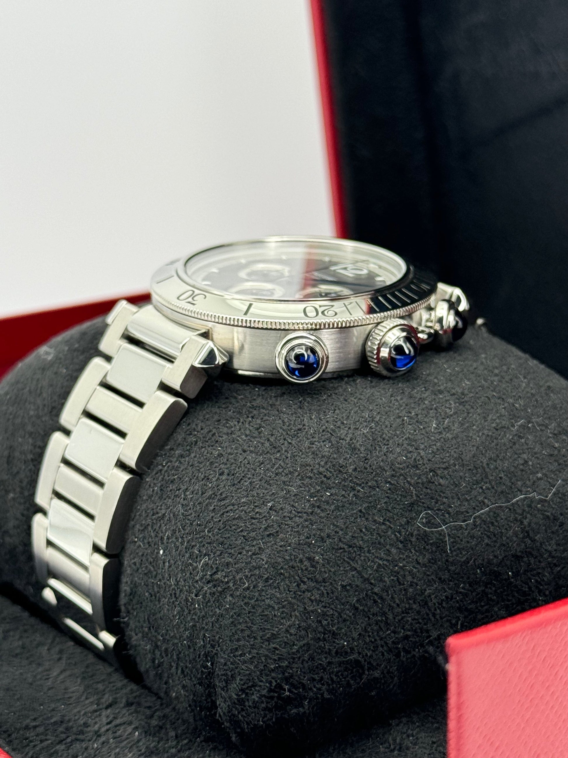 NEW 2023 Cartier Pasha 41mm Wspa0027 Chronograph Grey Dial - MyWatchLLC