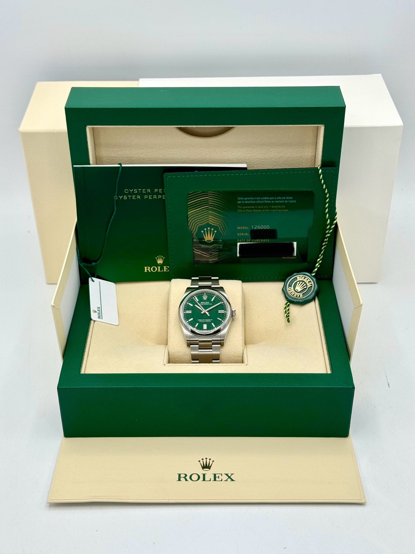 NEW 2024 Rolex Oyster Perpetual 36mm 126000 Green Dial - MyWatchLLC