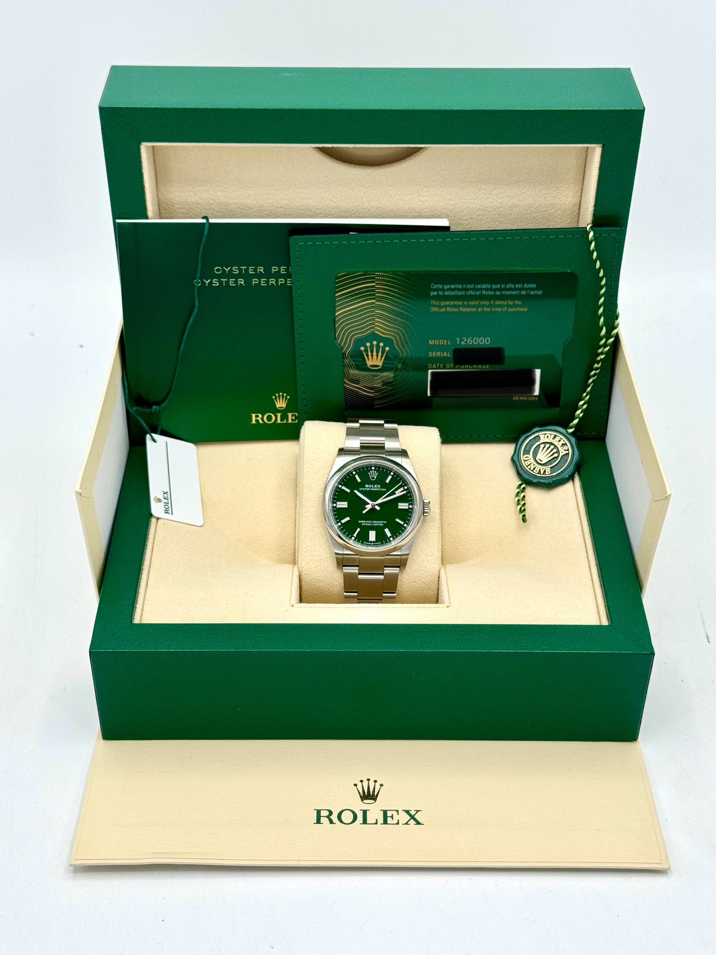 NEW 2024 Rolex Oyster Perpetual 36mm 126000 Green Dial - MyWatchLLC