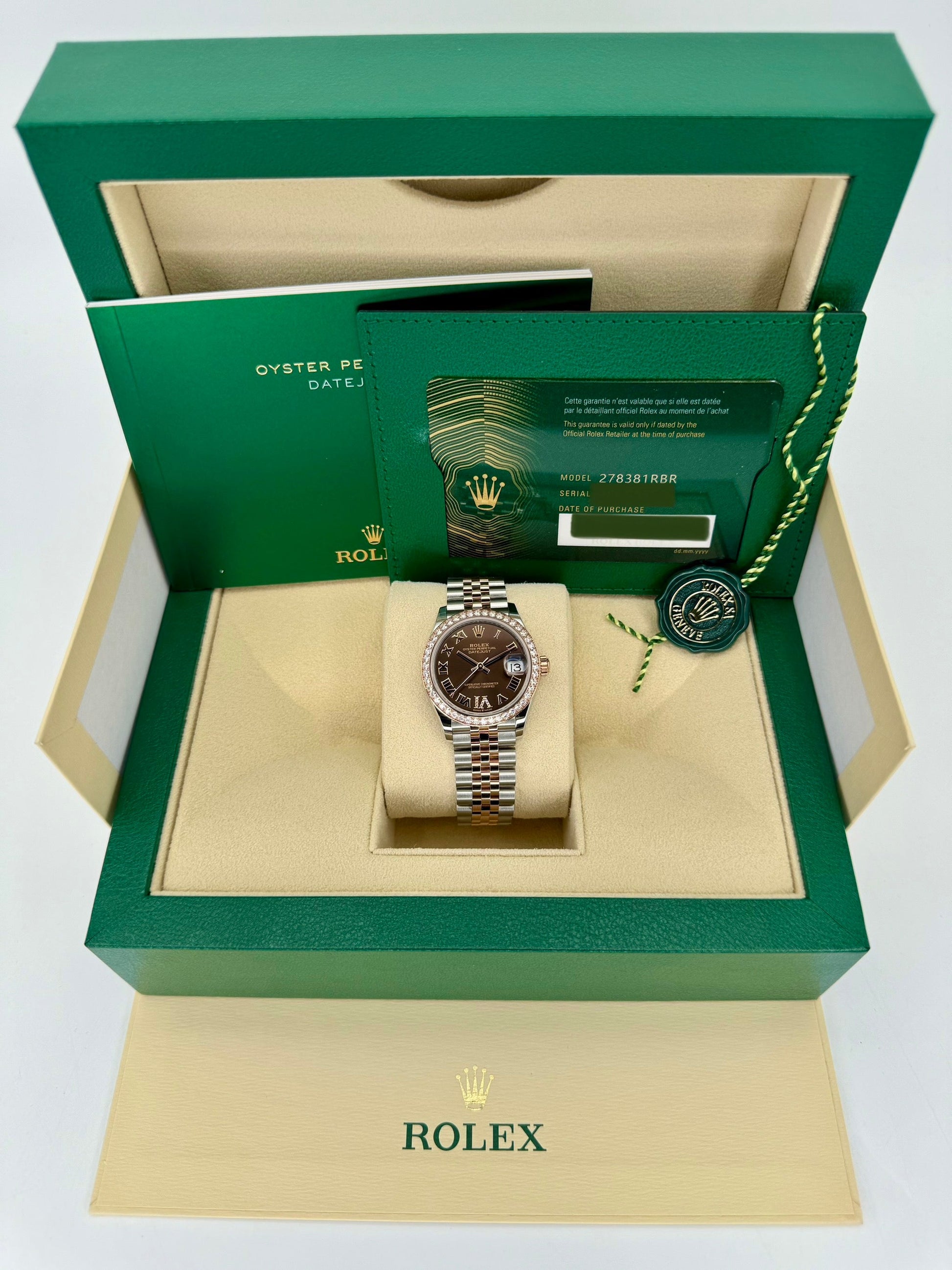 NEW 2023 Rolex Lady Datejust 31mm 278381RBR Two-Tone Chocolate Dial - MyWatchLLC
