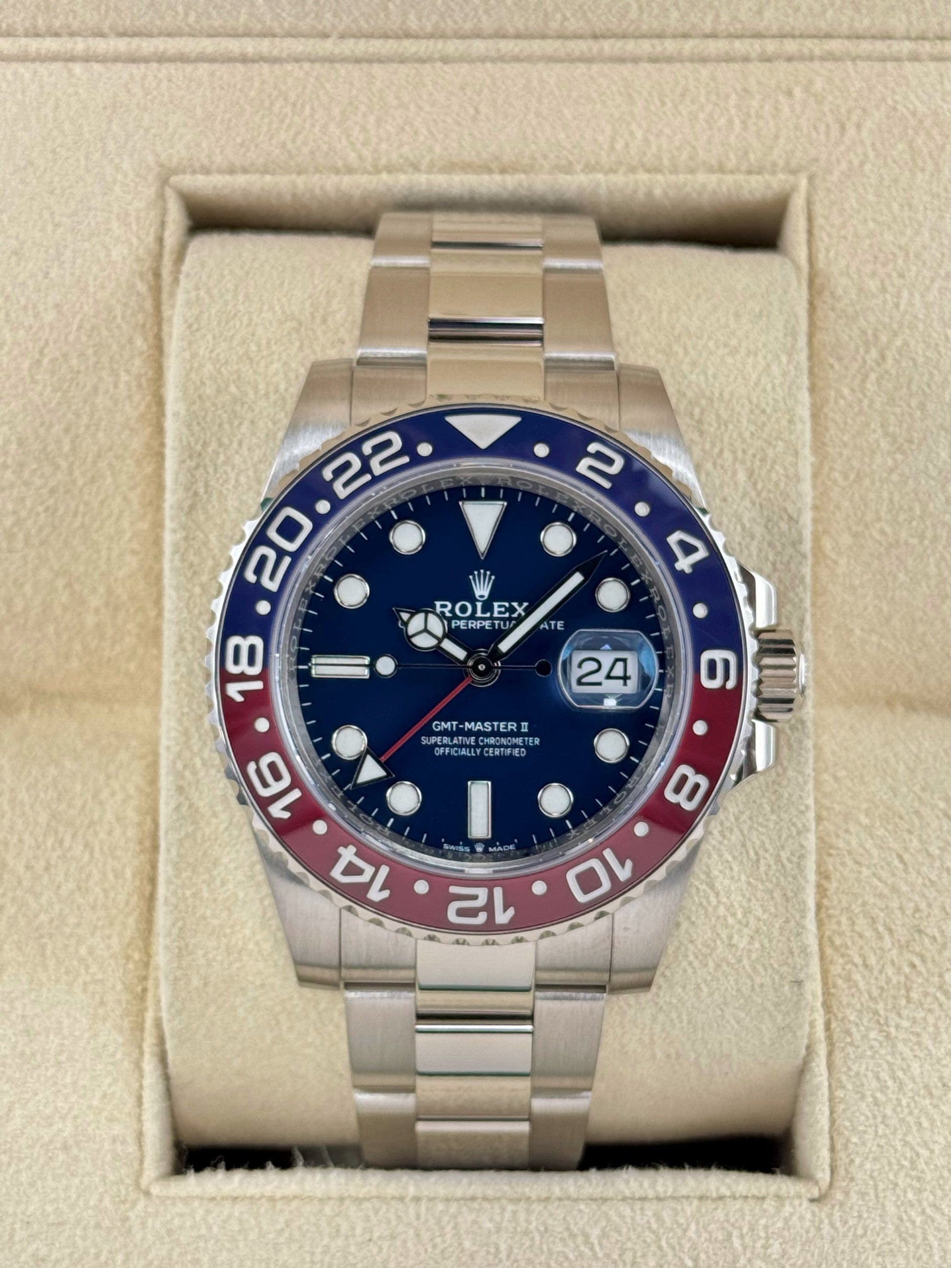 Rolex GMT-Master II "Pepsi" 40mm 126719BLRO White Gold Oyster - MyWatchLLC