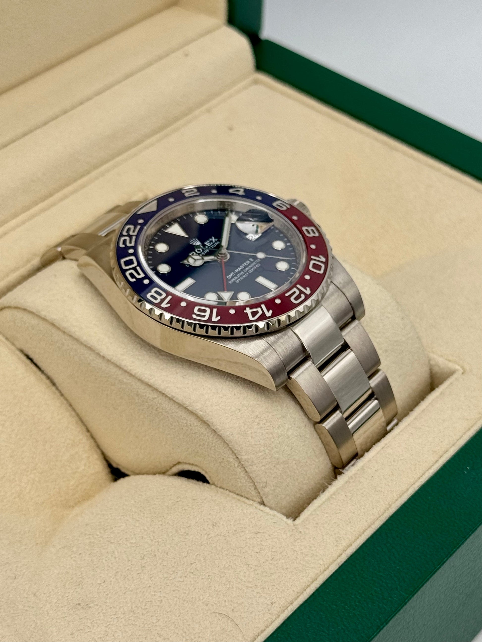 Rolex GMT-Master II "Pepsi" 40mm 126719BLRO White Gold Oyster - MyWatchLLC