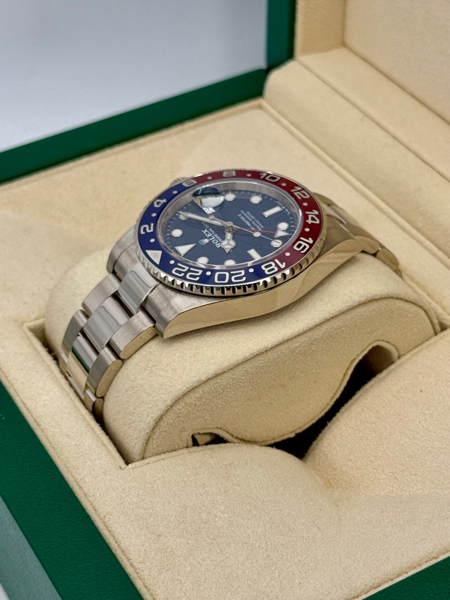 Rolex GMT-Master II "Pepsi" 40mm 126719BLRO White Gold Oyster - MyWatchLLC