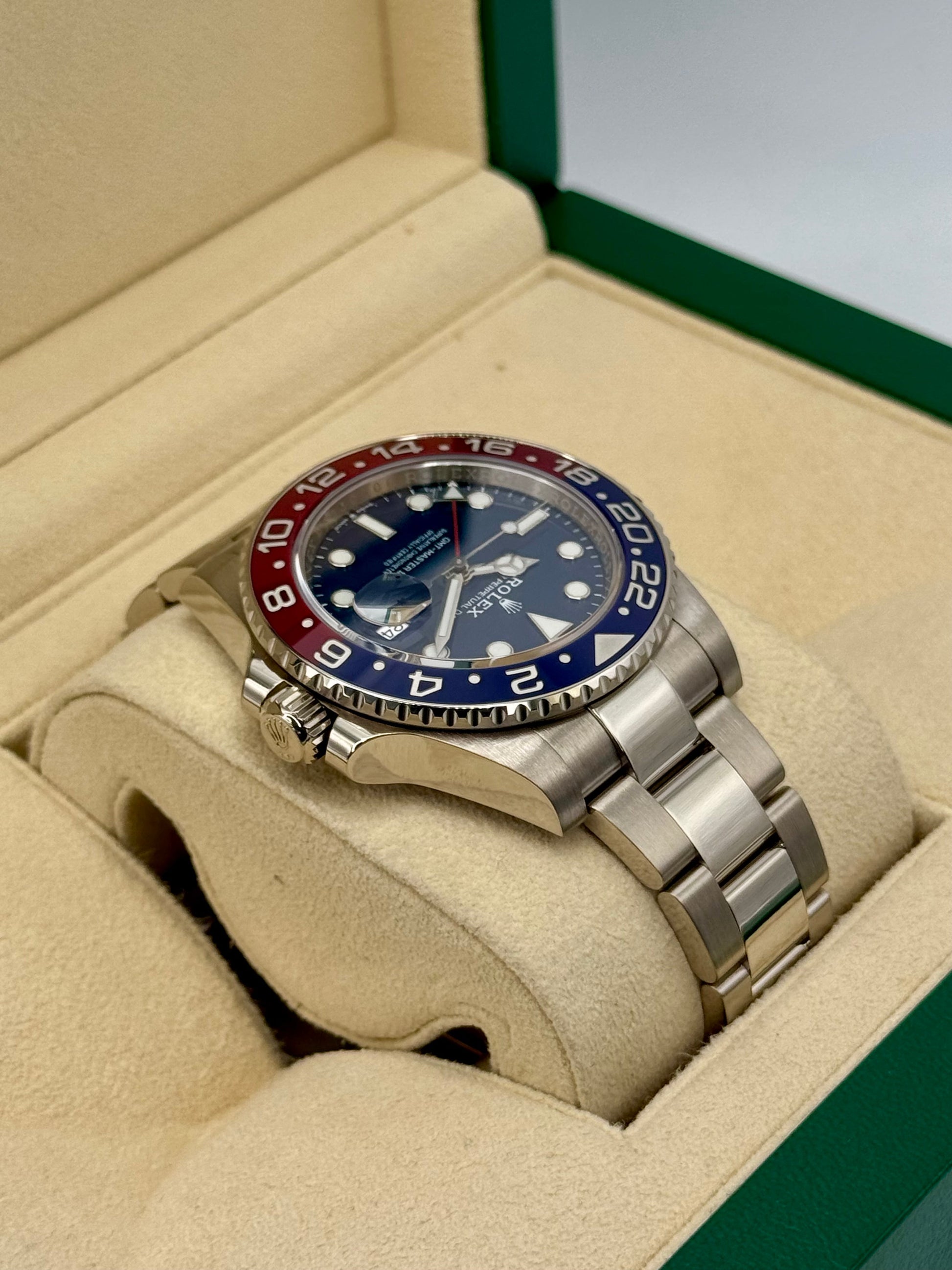 Rolex GMT-Master II "Pepsi" 40mm 126719BLRO White Gold Oyster - MyWatchLLC