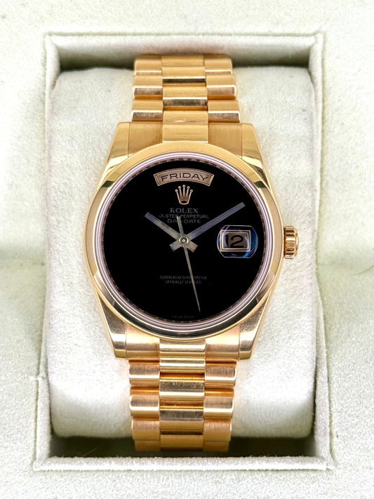 2011 Rolex Day-Date 36mm 118208 Presidential Black Onyx Dial - MyWatchLLC