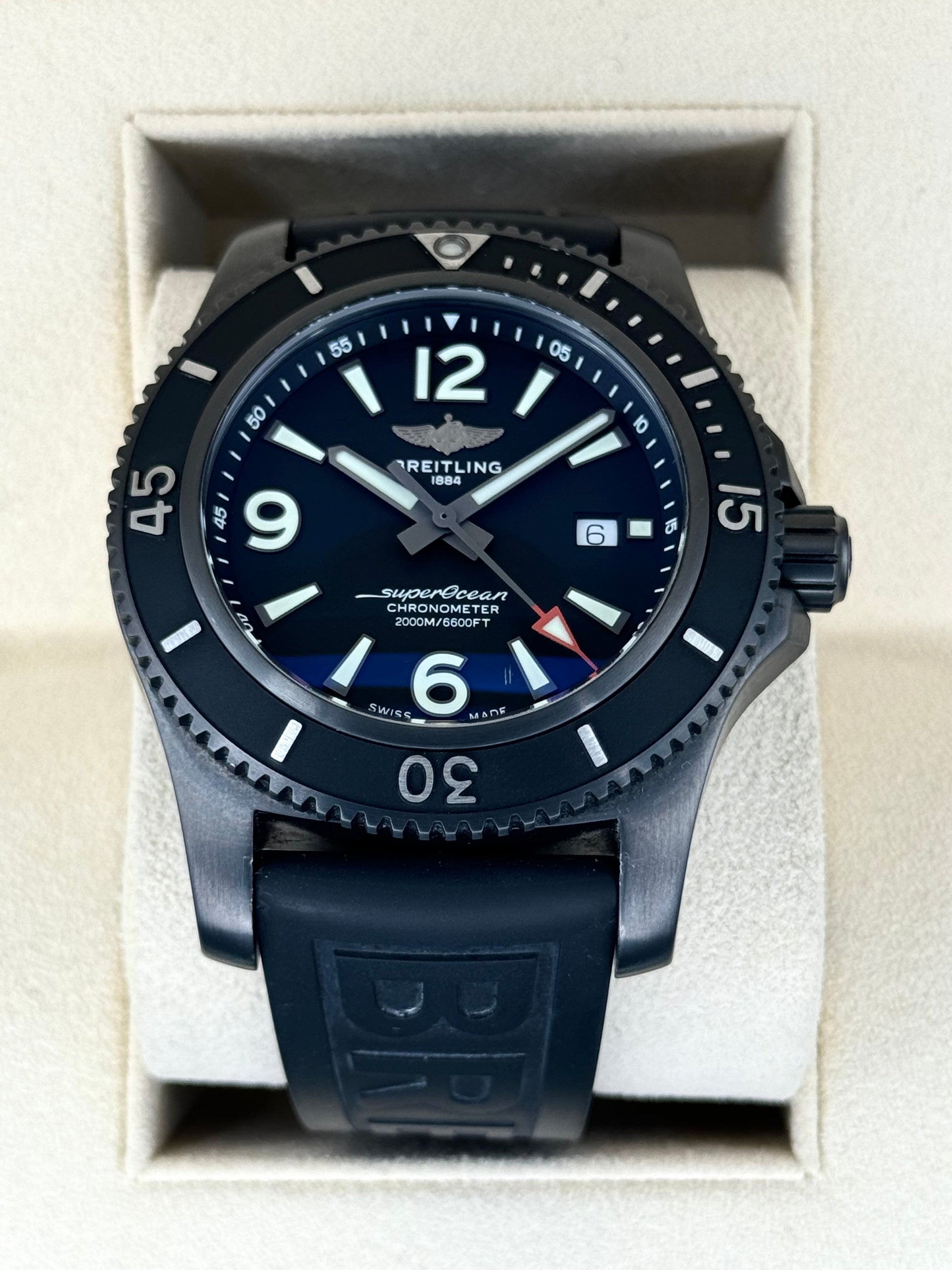 2022 Breitling Superocean Automatic 46mm M17368 Black Dial - MyWatchLLC