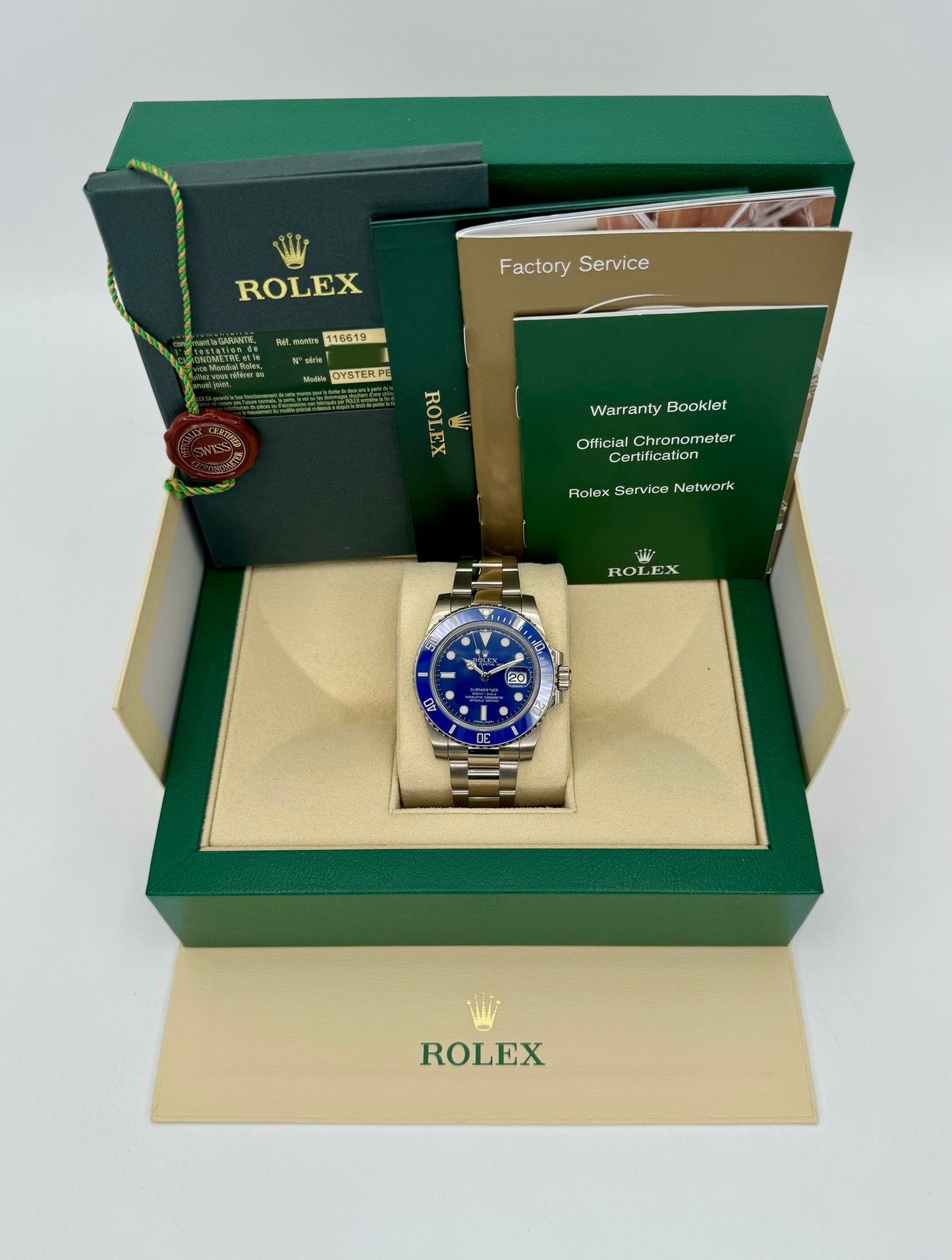 2012 Rolex Submariner Date "Smurf" 40mm 116619 White Gold Blue Dial - MyWatchLLC