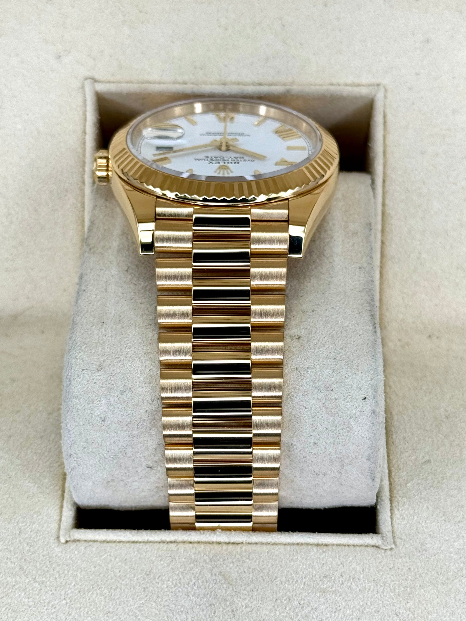 2021 Rolex Day-Date 40mm 228238 Presidential White Roman Numeral Dial - MyWatchLLC