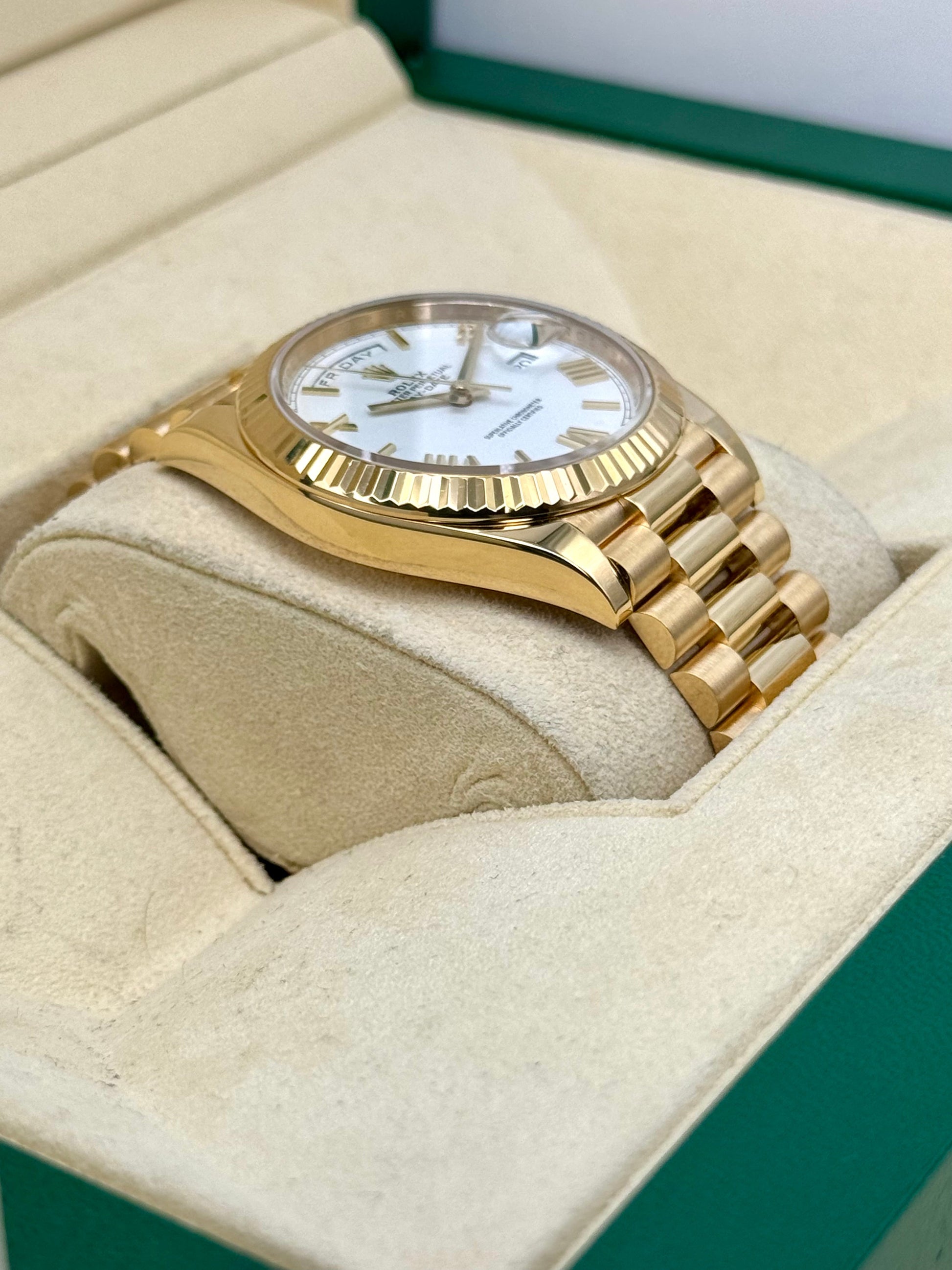 2021 Rolex Day-Date 40mm 228238 Presidential White Roman Numeral Dial - MyWatchLLC
