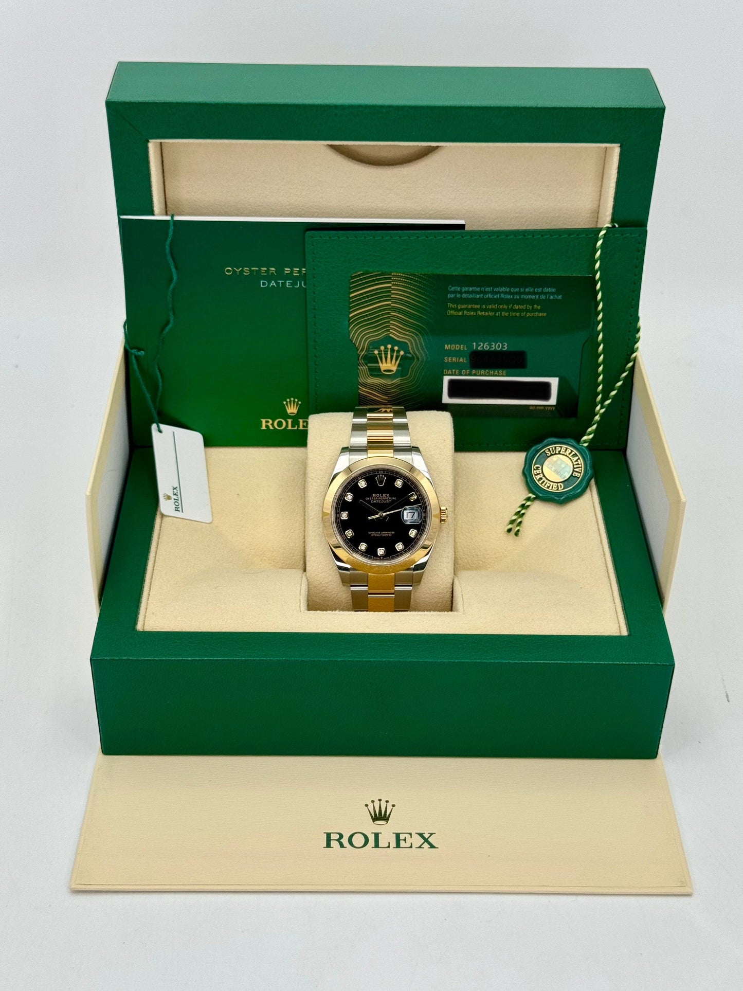 2023 Rolex Datejust 41mm 126303 Two-Tone Oyster Black Diamond Dial - MyWatchLLC