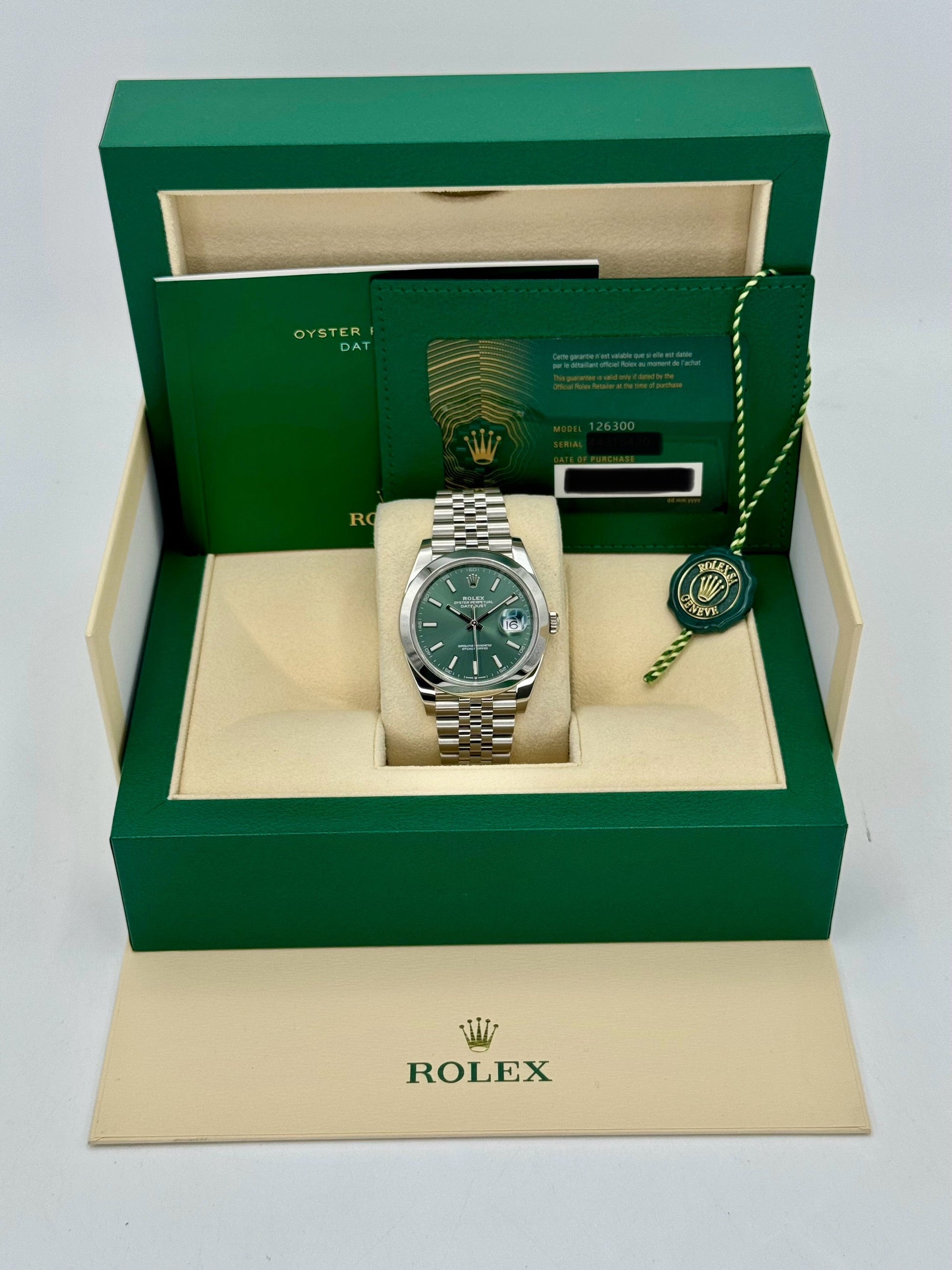 2024 Rolex Datejust 41mm 126300 Jubilee Green Dial - MyWatchLLC