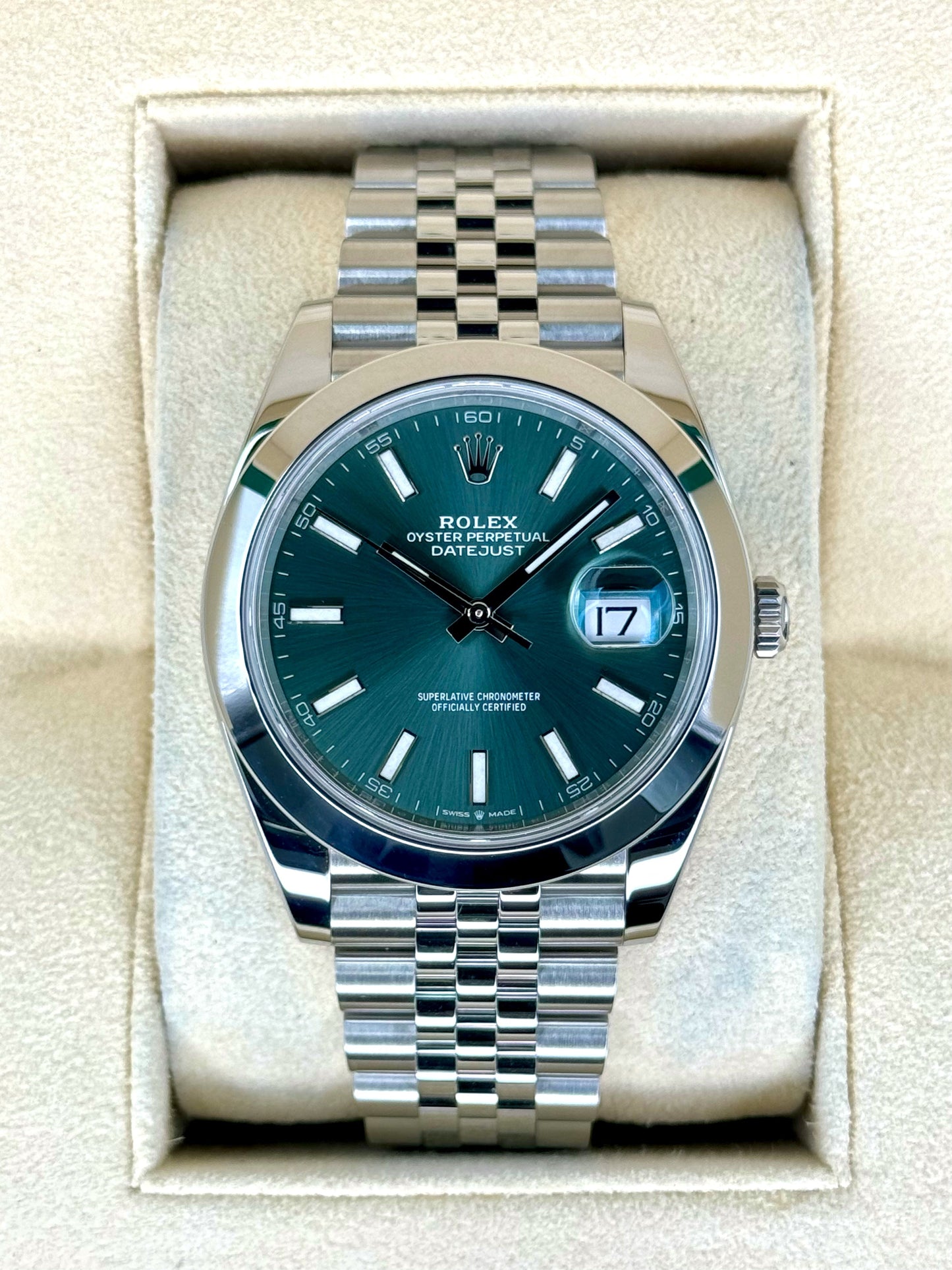 2024 Rolex Datejust 41mm 126300 Jubilee Green Dial - MyWatchLLC