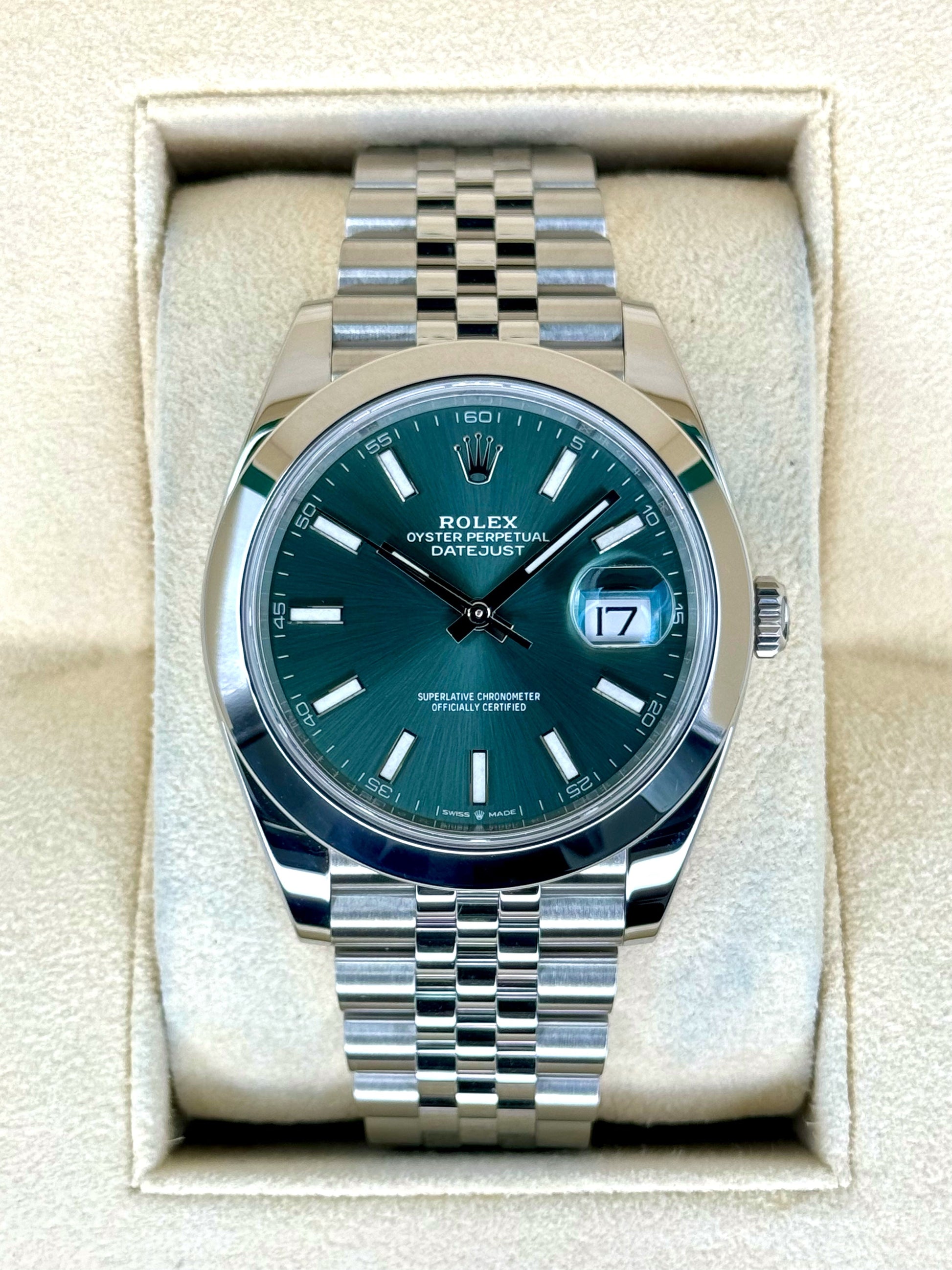 2024 Rolex Datejust 41mm 126300 Jubilee Green Dial - MyWatchLLC