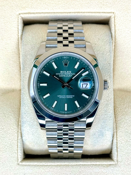 2024 Rolex Datejust 41mm 126300 Jubilee Green Dial - MyWatchLLC