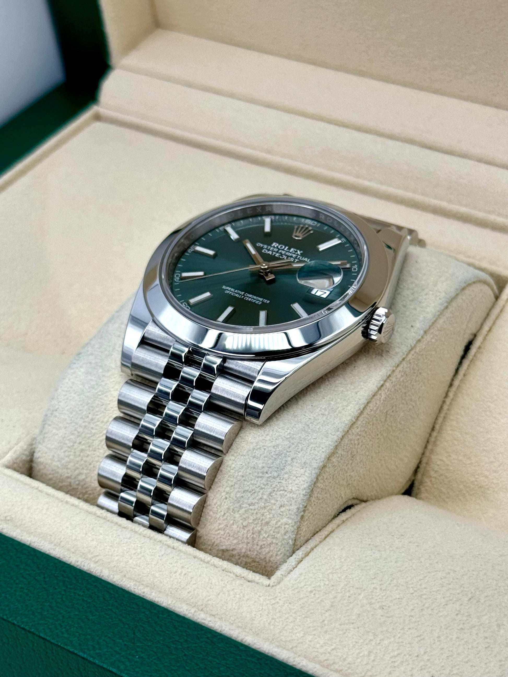 2024 Rolex Datejust 41mm 126300 Jubilee Green Dial - MyWatchLLC