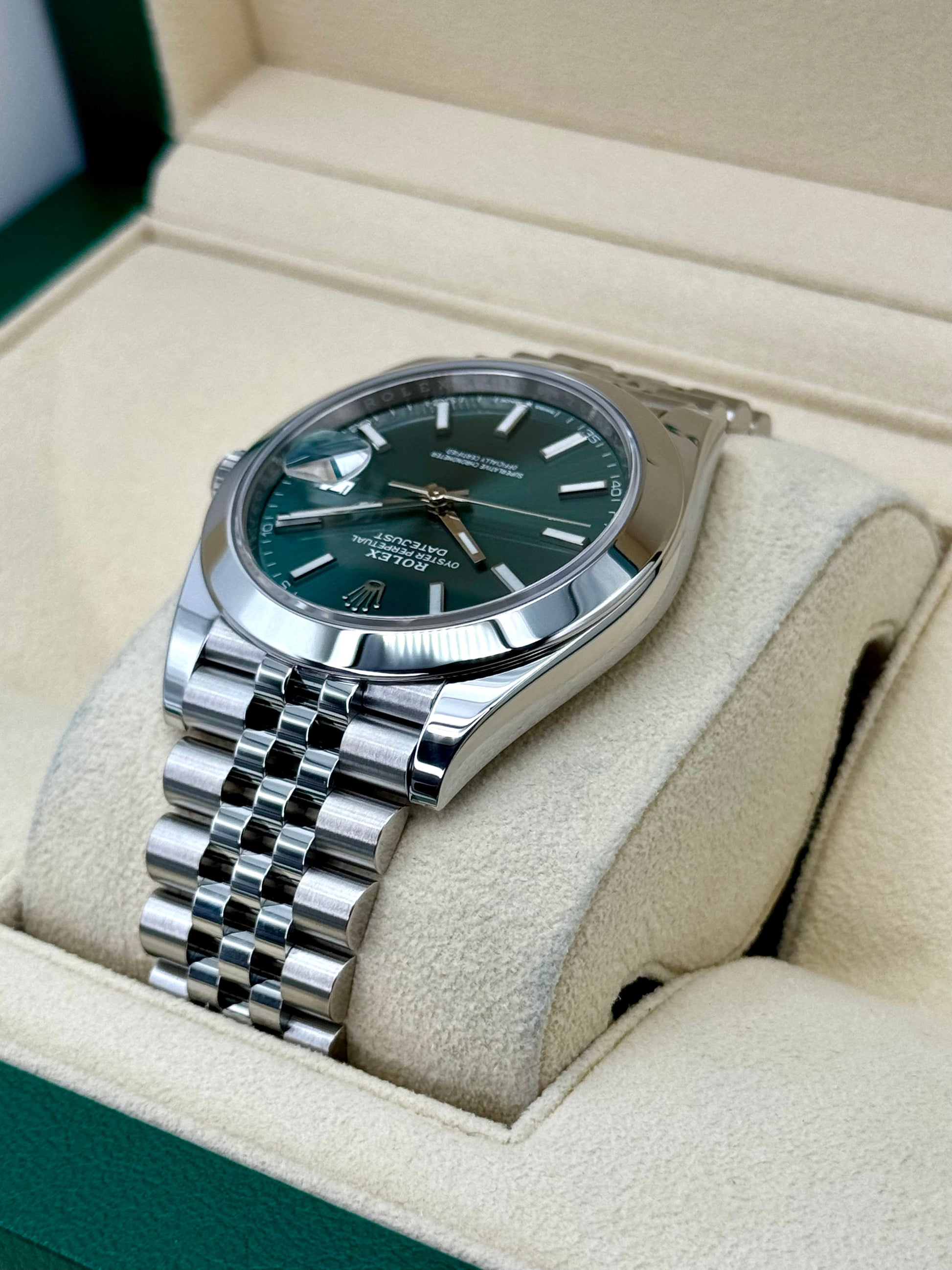 2024 Rolex Datejust 41mm 126300 Jubilee Green Dial - MyWatchLLC