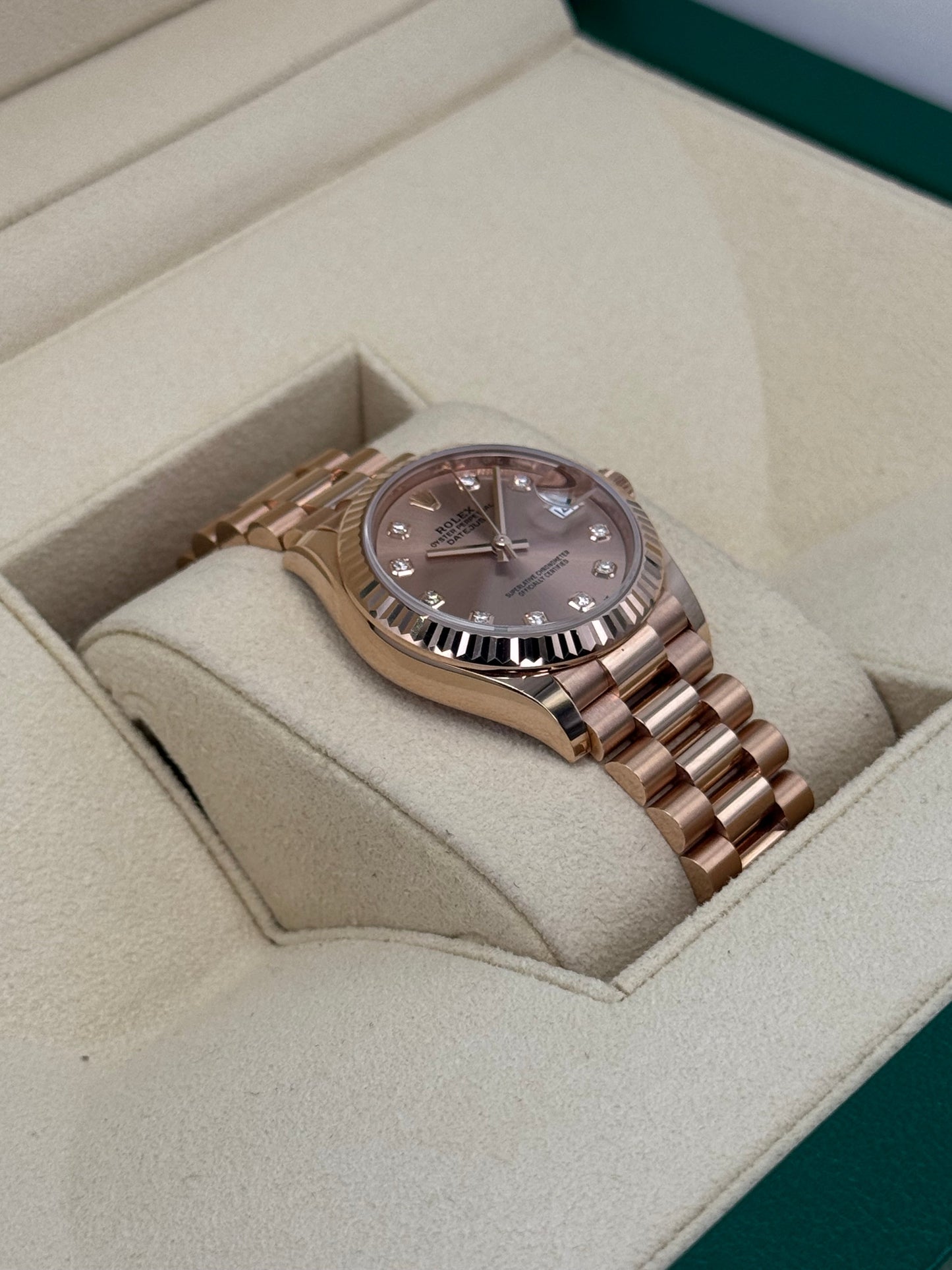 2023 Rolex Datejust 31mm 278275 Rose Gold Rose Diamond Dial - MyWatchLLC