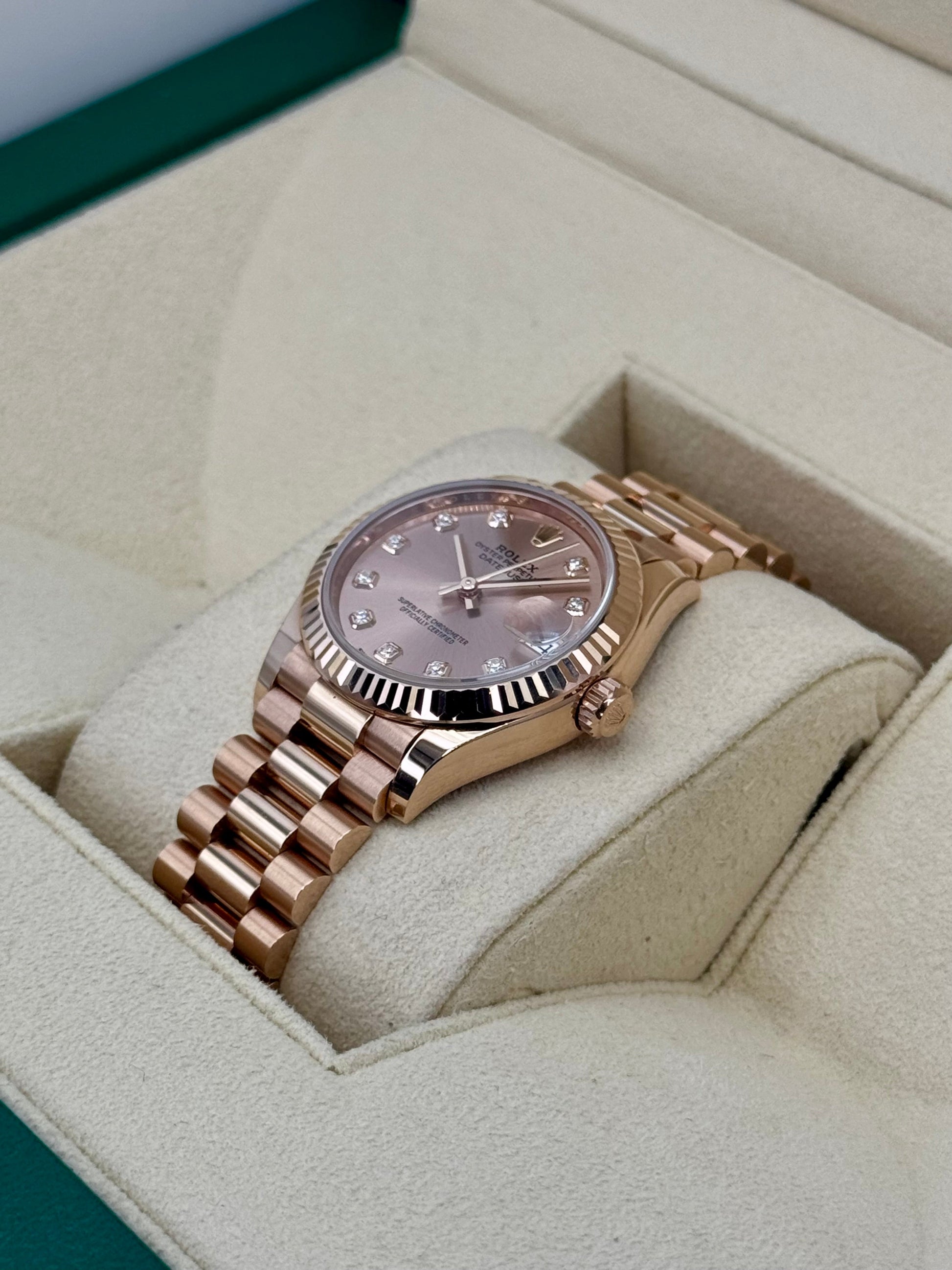 2023 Rolex Datejust 31mm 278275 Rose Gold Rose Diamond Dial - MyWatchLLC