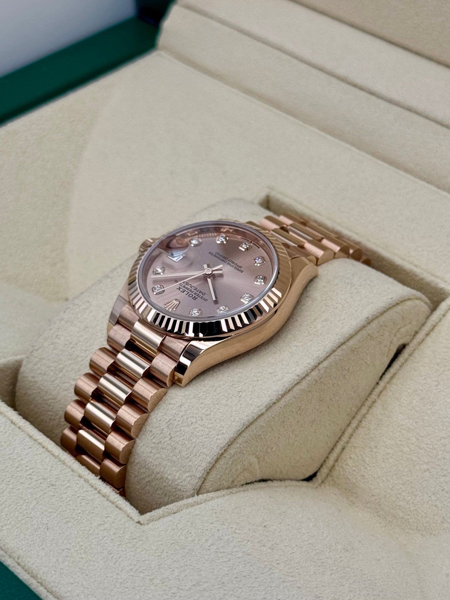 2023 Rolex Datejust 31mm 278275 Rose Gold Rose Diamond Dial - MyWatchLLC