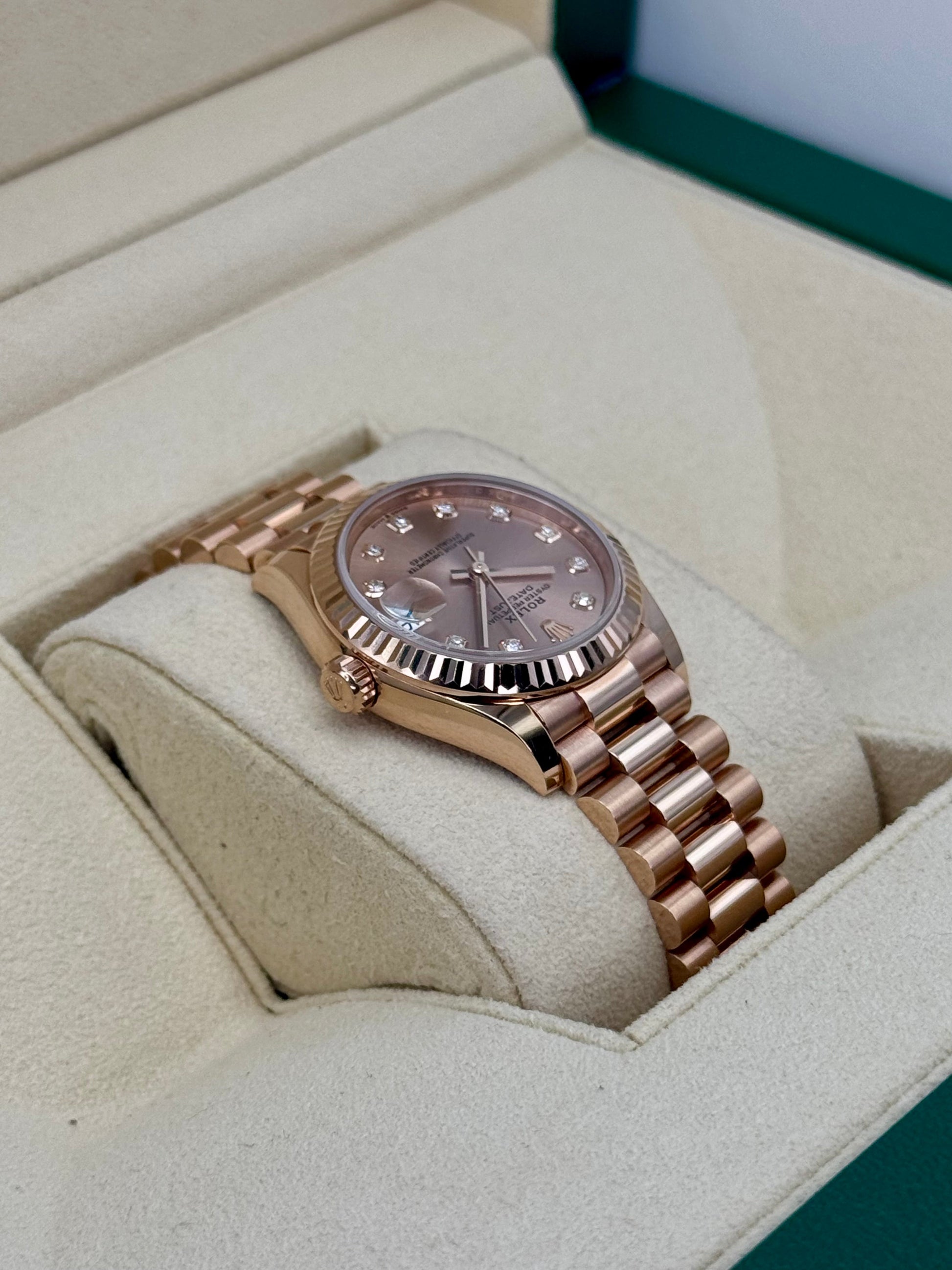 2023 Rolex Datejust 31mm 278275 Rose Gold Rose Diamond Dial - MyWatchLLC