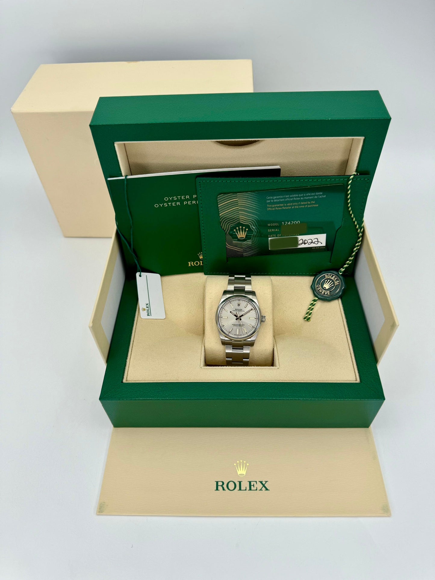2022 Rolex Oyster Perpetual 34mm Stainless Steel Silver Dial - MyWatchLLC