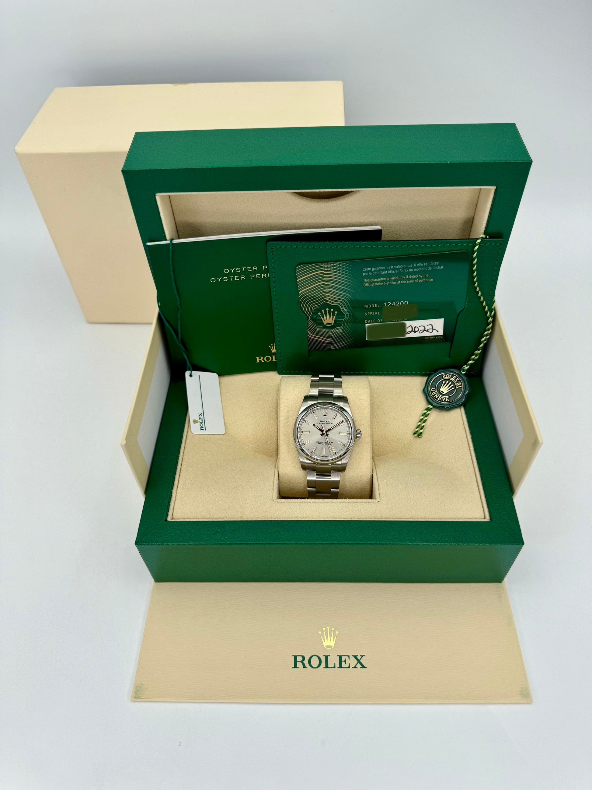 2022 Rolex Oyster Perpetual 34mm Stainless Steel Silver Dial - MyWatchLLC