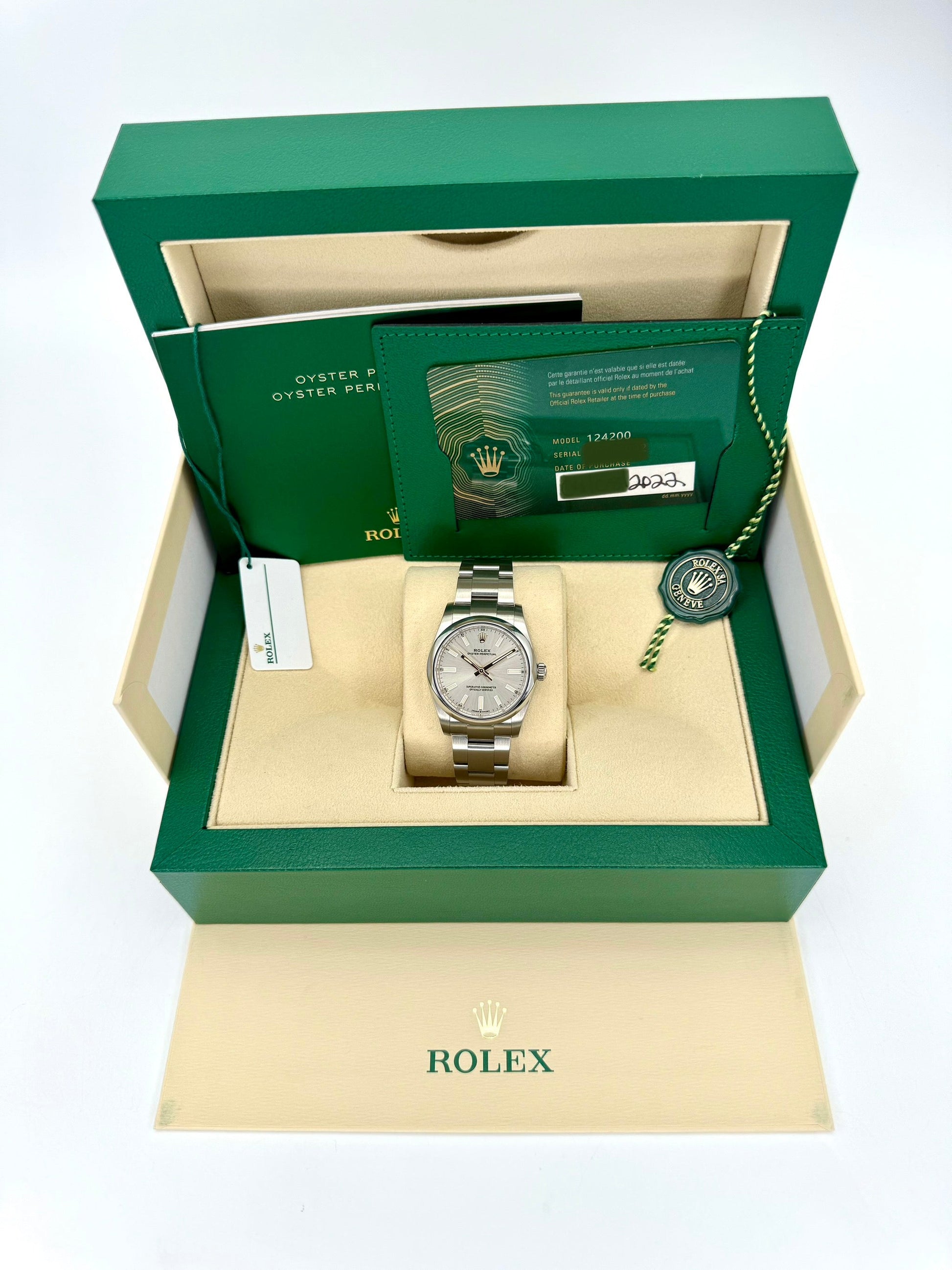 2022 Rolex Oyster Perpetual 34mm Stainless Steel Silver Dial - MyWatchLLC