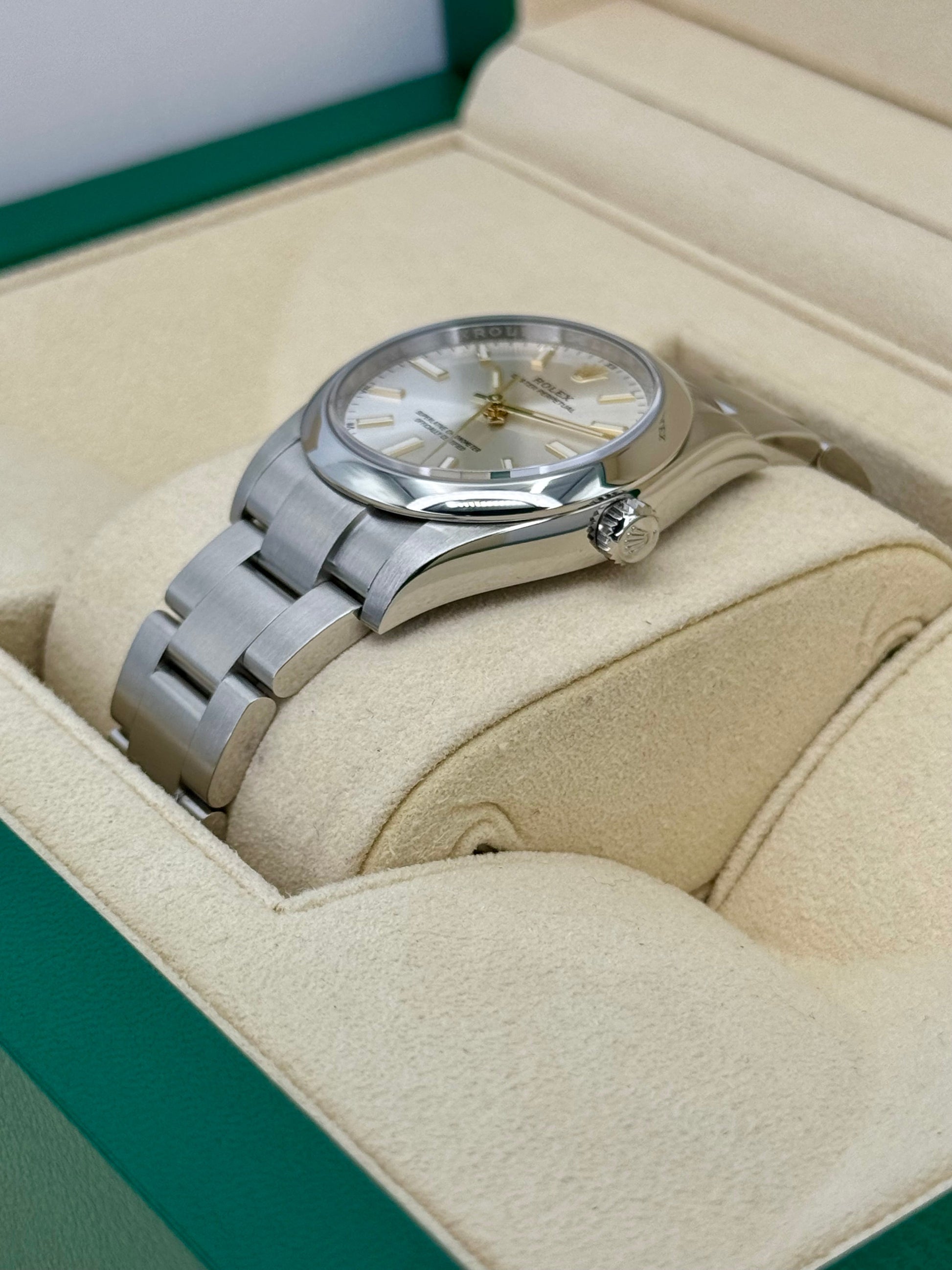 2022 Rolex Oyster Perpetual 34mm Stainless Steel Silver Dial - MyWatchLLC