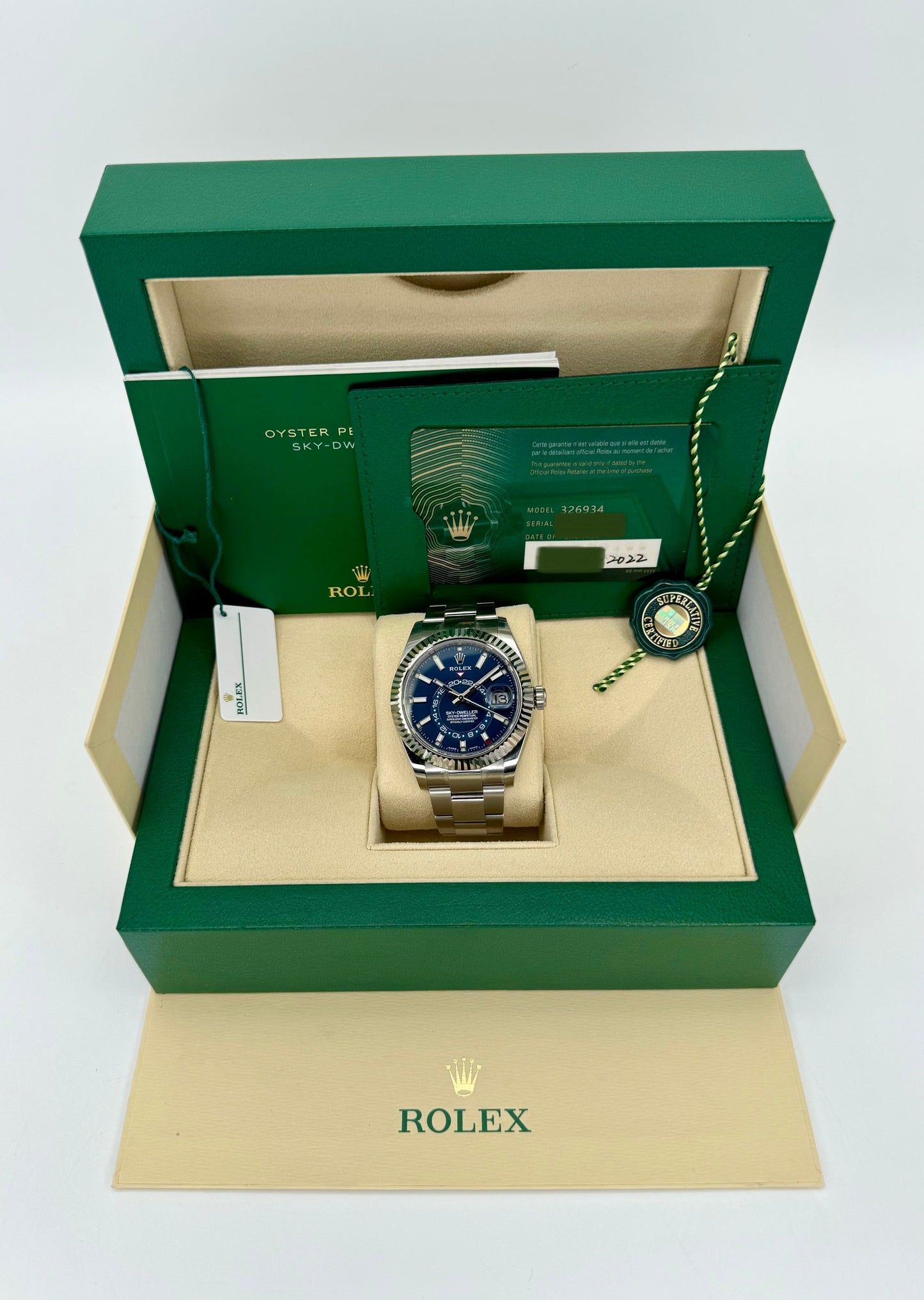 NEW 2022 Sky-Dweller 42mm 326934 Stainless Steel Oyster Blue Dial - MyWatchLLC